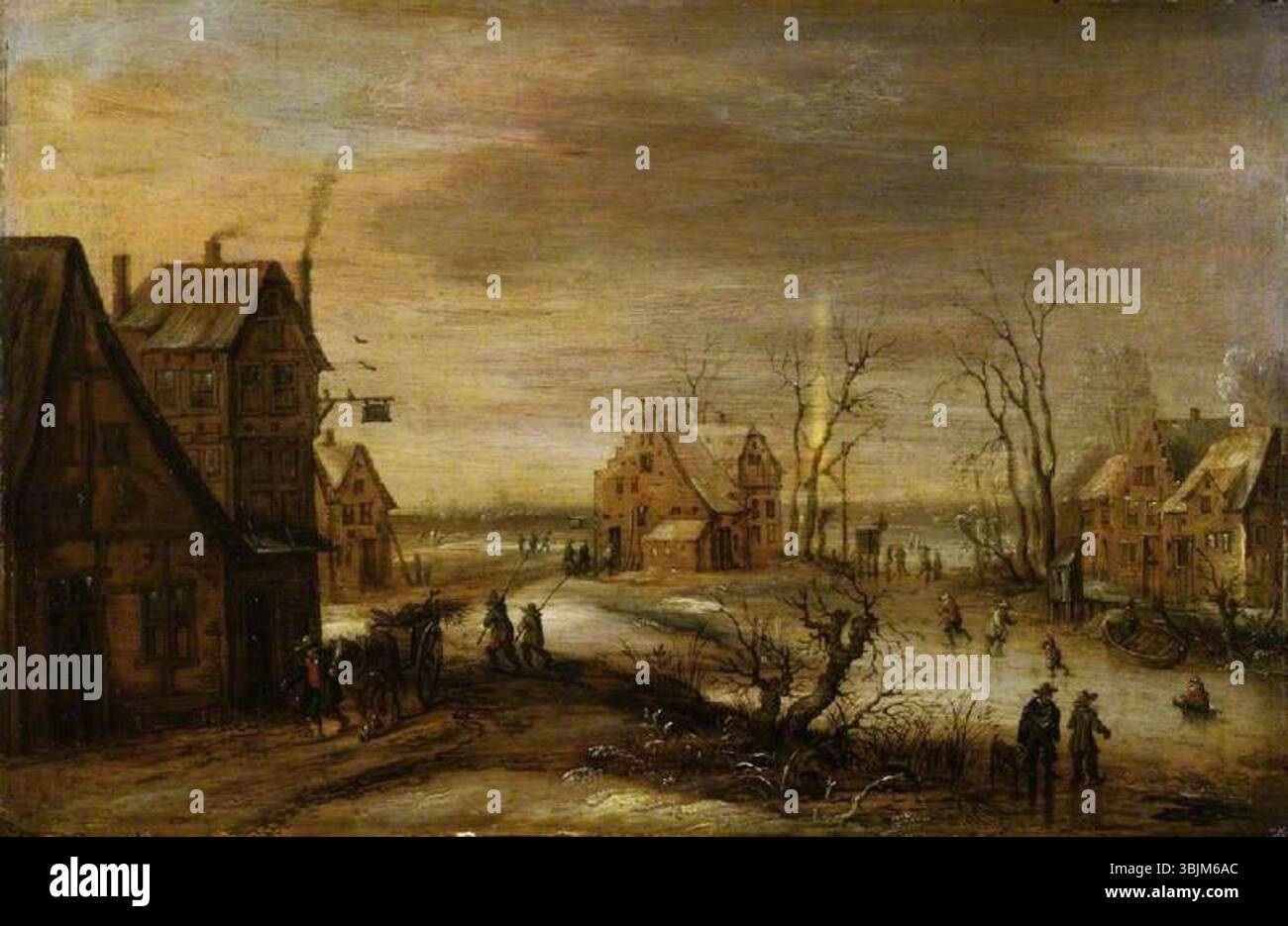 De Momper, Frans ; Un village en hiver ; le musée Fitzwilliam ; http ://www.artuk.org/artworks/a-village-in-winter-5115 Banque D'Images