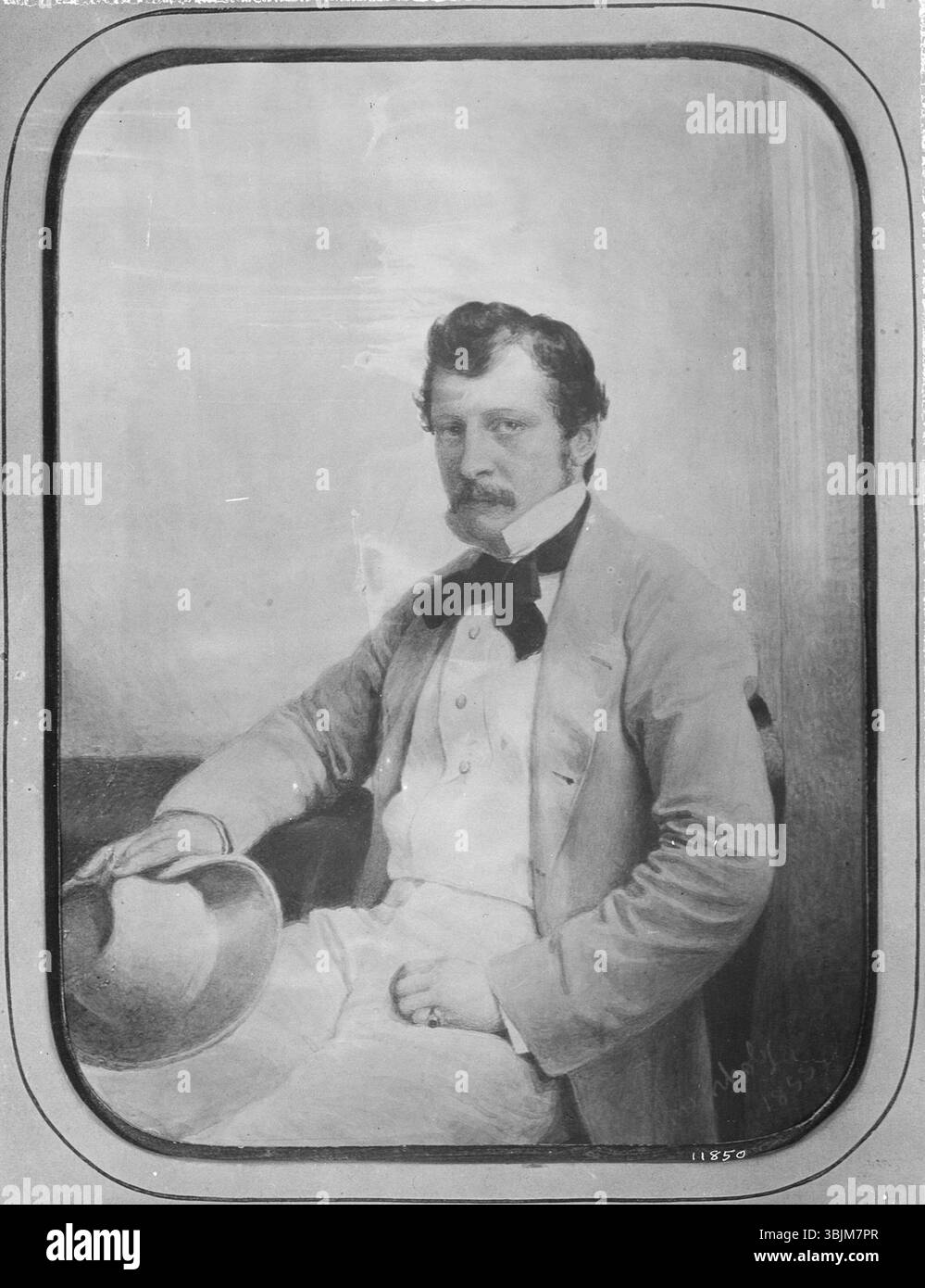 Ferdinand Krumholz (1810-1878) a créé une aquarelle intitulée 'Newcomb Capp Tuckerman' en 1855 à Calcutta. La petite œuvre mesure 8 par 6 pouces et dépeint le sujet avec un pinceau détaillé et la couleur. Banque D'Images
