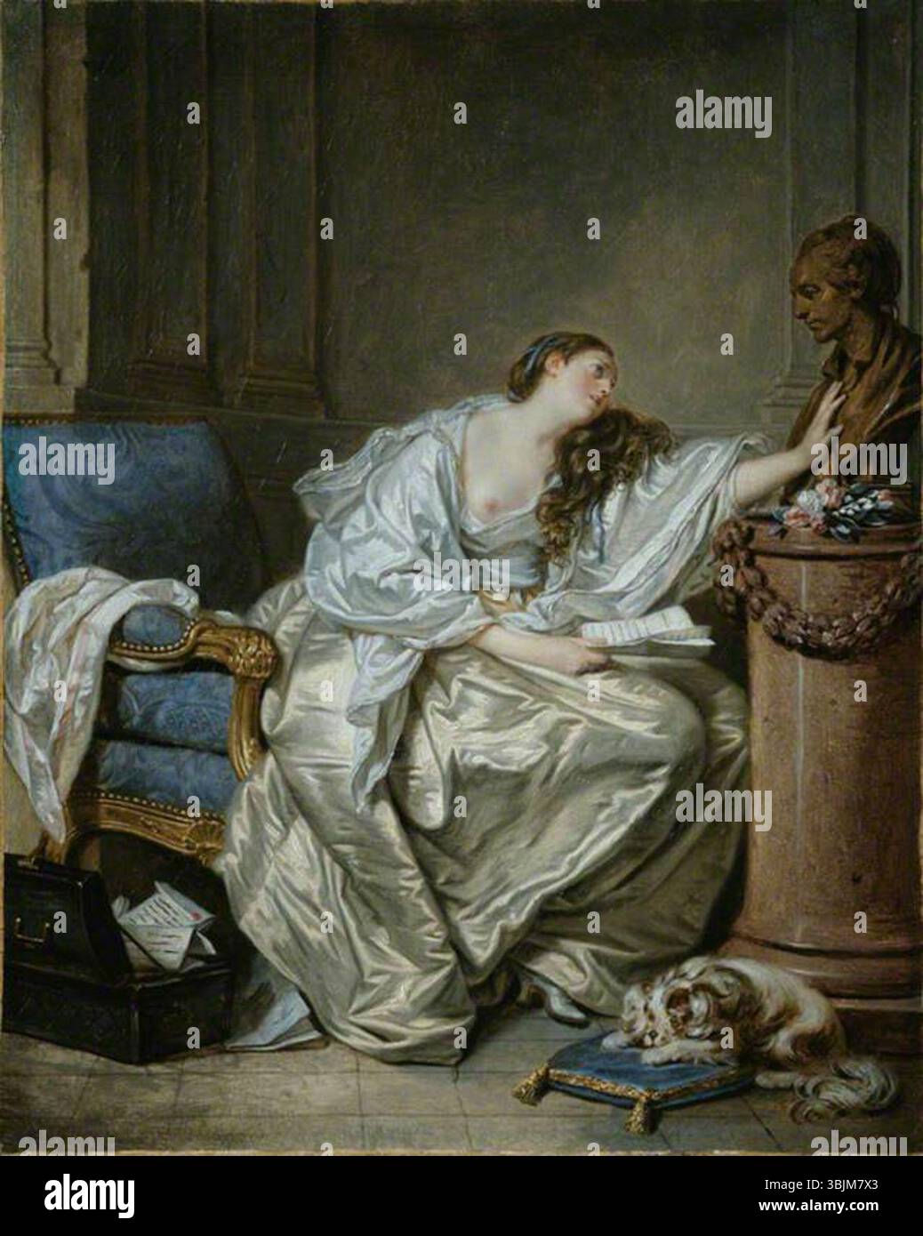 Greuze, Jean-Baptiste ; la veuve inconsolable ; la Collection Wallace ; http ://www.artuk.org/artworks/the-inconsolable-widow-209482 Banque D'Images