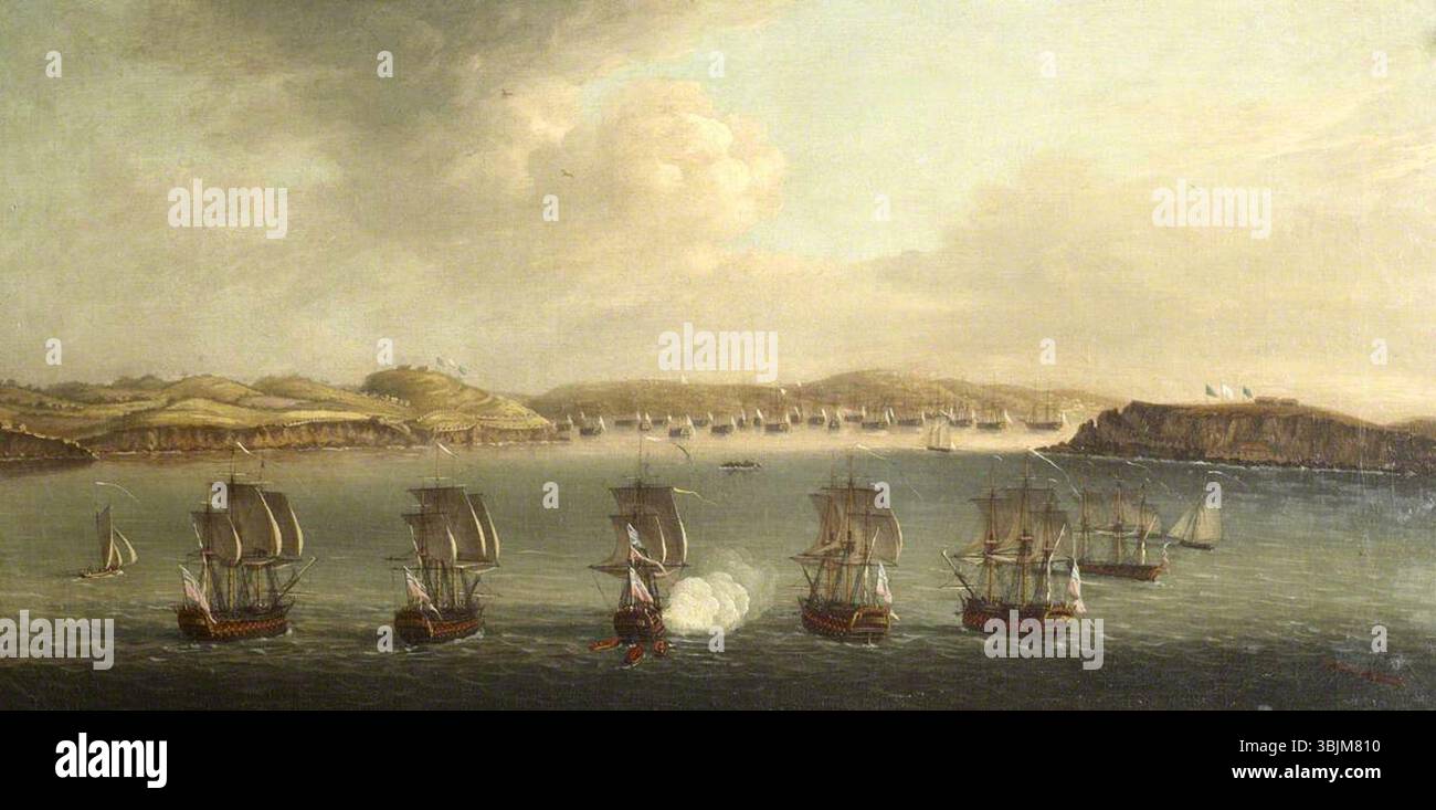 Serres, Dominic ; A Naval action ; National Trust, Ickworth ; http ://www.artuk.org/artworks/a-naval-action-171908 Banque D'Images