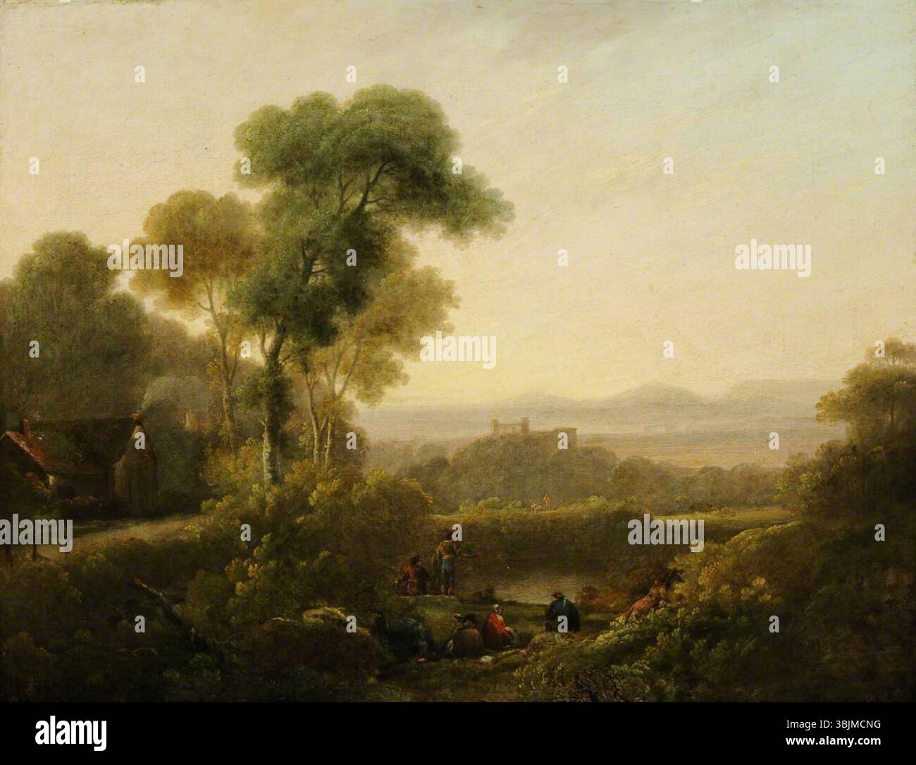 Morland, George|Rathbone, John ; paysage boisé avec figures ; National Trust, Rufford Old Hall ; http ://www.artuk.org/artworks/wooded-landscape-with-figures-132517 Banque D'Images