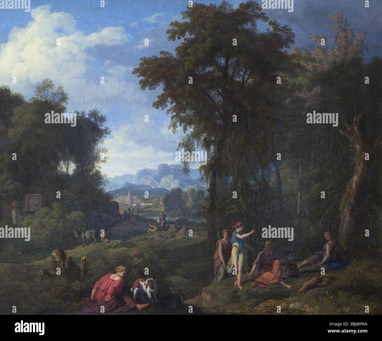 Glauber, Johannes ; paysage classique avec Diana et ses Nymphes reposant après la chasse ; National Trust, Felbrigg Hall ; http ://www.artuk.org/artworks/classical-landscape-with-diana-and-her-nymphs-resting-after-the-chase-171304 Banque D'Images