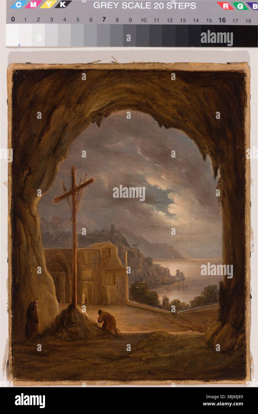 Le tableau de Woldemar Friedrich Krüger de 1846, « Vaade Amalfi grotist », dépeint la côte amalfitaine en Italie, en se concentrant sur les formations rocheuses frappantes et les vues sur la mer, créées à l'huile sur toile. Banque D'Images Le tableau de Woldemar Friedrich Krüger de 1846, « Vaade Amalfi grotist », dépeint la côte amalfitaine en Italie, en se concentrant sur les formations rocheuses frappantes et les vues sur la mer, créées à l'huile sur toile. Banque D'Images