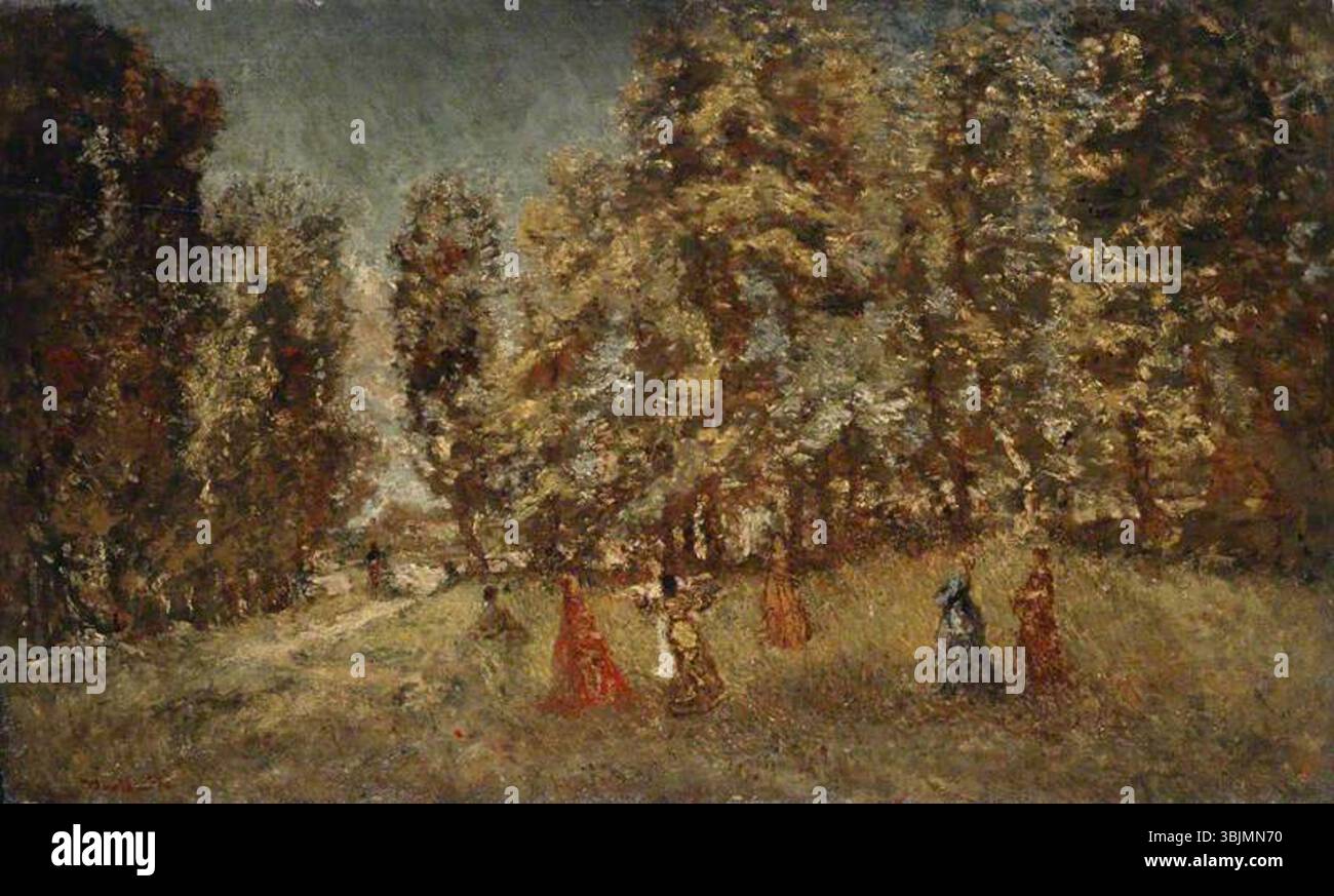 Monticelli, Adolphe Joseph Thomas ; A Woodland Glade ; Manchester Art Gallery ; http ://www.artuk.org/artworks/a-woodland-glade-205616 Banque D'Images
