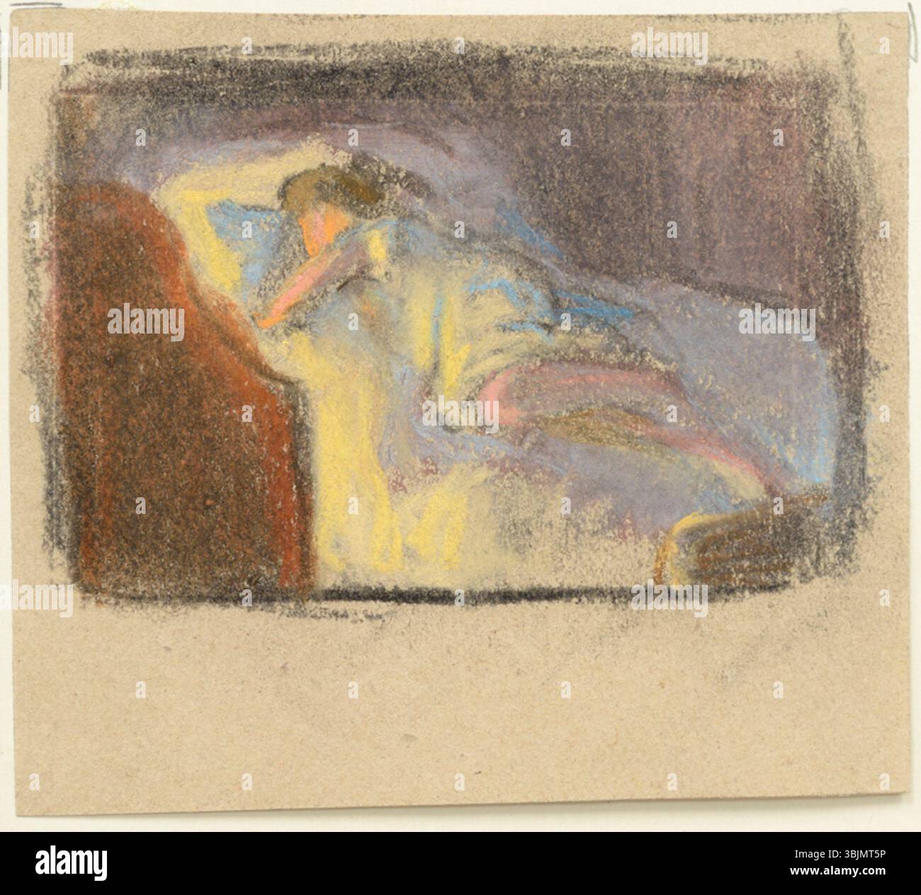 « Kompositsioonietüüd » (étude de composition) d'Erich von Kügelgen combine les techniques du papier et du pastel pour explorer les éléments de composition dans l'art visuel, reflétant sa maîtrise de la couleur et de la forme. Banque D'Images