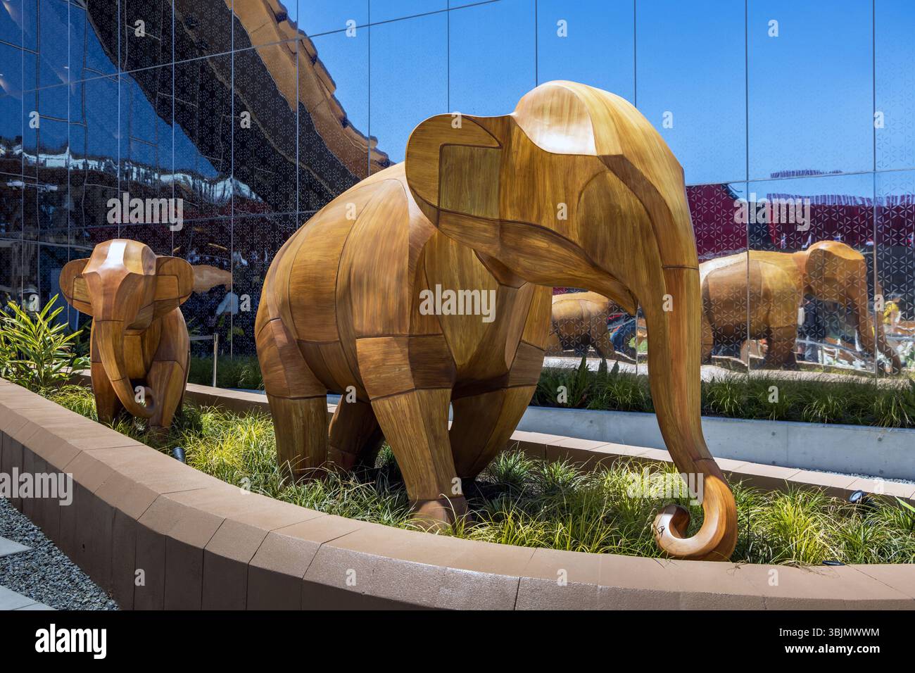 Pavillon thaïlandais 'VIMANA THAI' présentant les soins médicaux et le bien-être culturel à l'exposition universelle de 2025 à Osaka, Kansai, Japon Banque D'Images
