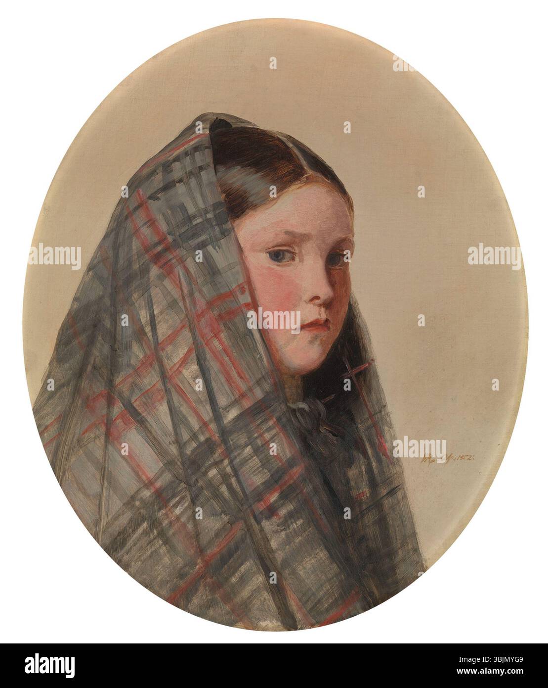 Cette peinture à l'huile sur toile de 1852 représente Annie Macdonald (1848– ?), associée à la reine Victoria (1819–1901). Le portrait présente Macdonald en tenue du milieu du XIXe siècle, illustrant le style et les liens sociaux de l'époque victorienne. Banque D'Images