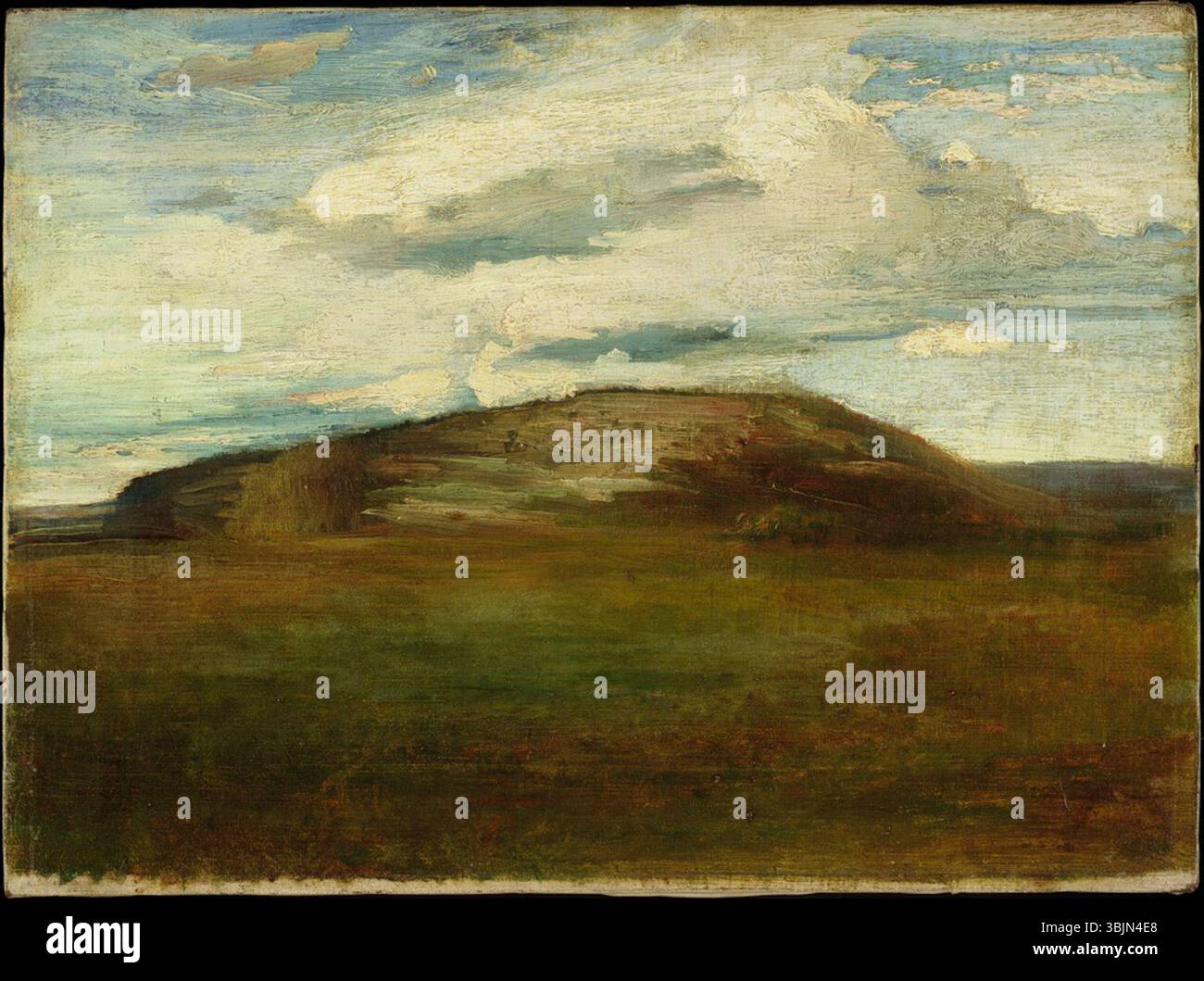 « Autumn, Mid-Day, Looking North, table-Rock Hill » de John la Farge (vers 1870) dépeint les couleurs vibrantes de l'automne dans la vallée de l'Hudson River à New York. L'huile sur toile capture une vue en milieu de journée du paysage d'automne. Banque D'Images