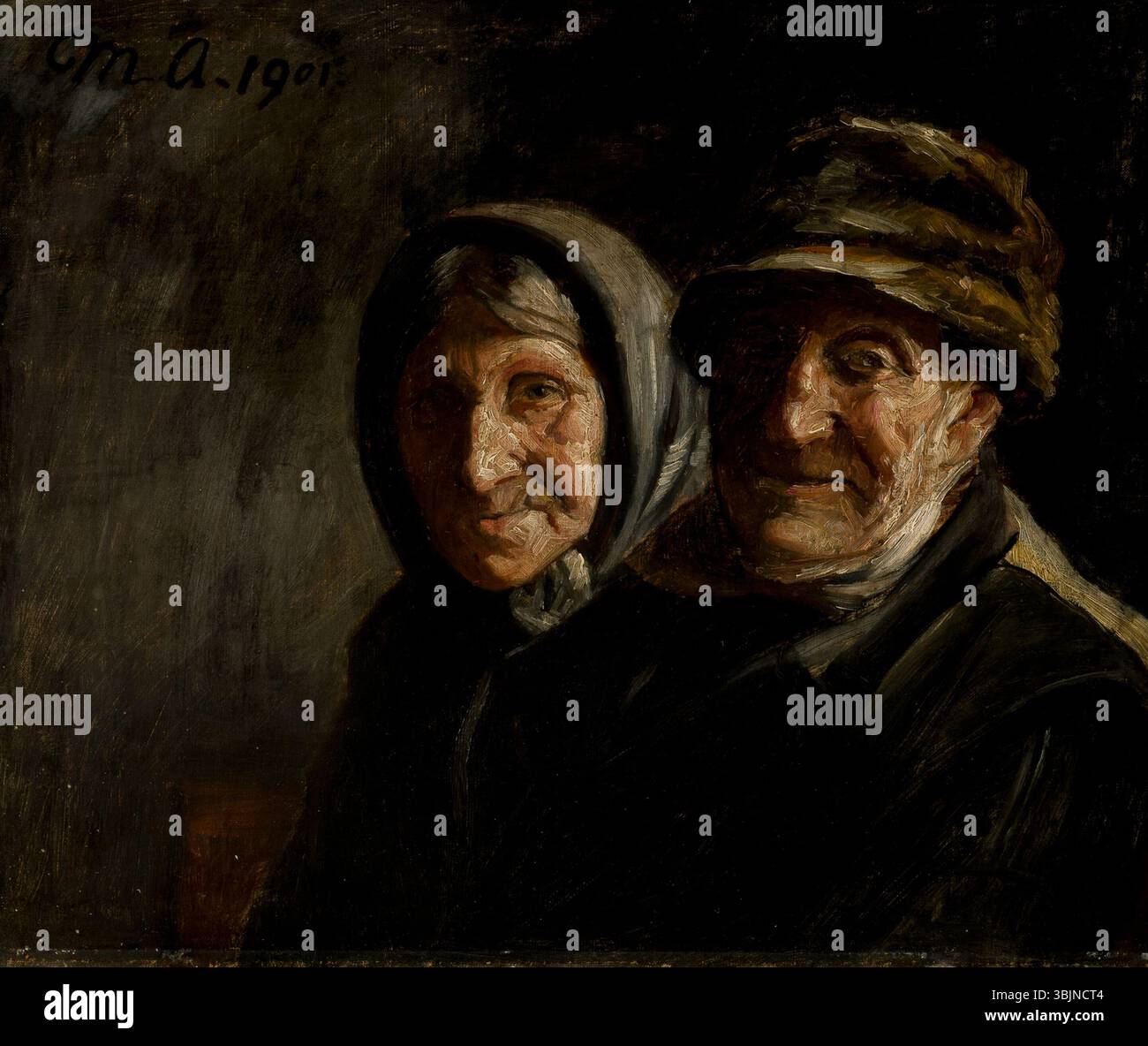 Michael Ancher : « Portræt af et gammelt ægtepar ». 1901. Skagens Kunstmuseer Banque D'Images