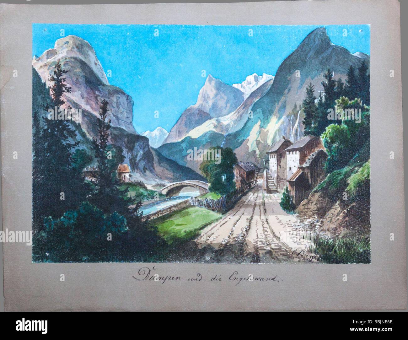 'Tumpen BEI Umhausen Engelswand' (1868) de Carl Brizzi représente un paysage rural avec la région de Tumpen près d'Umhausen avec la formation montagneuse Engelswand en arrière-plan. Banque D'Images 'Tumpen BEI Umhausen Engelswand' (1868) de Carl Brizzi représente un paysage rural avec la région de Tumpen près d'Umhausen avec la formation montagneuse Engelswand en arrière-plan. Banque D'Images