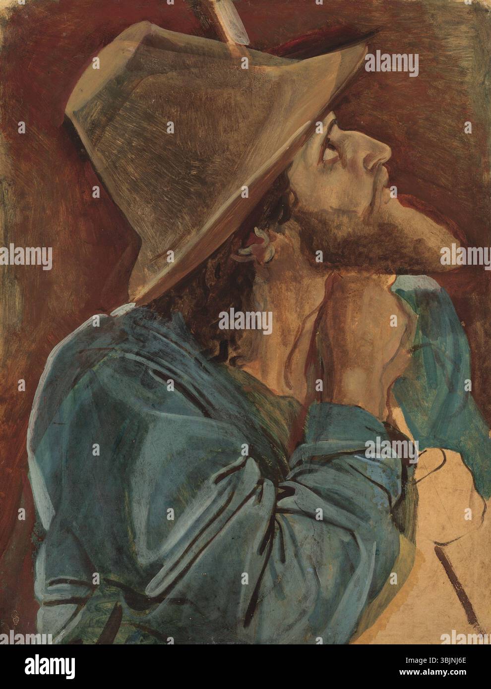 *Le voyageur* d’Alexandre Ivanov (étude pour *L’apparition du Christ au peuple*) a été peint entre 1833 et 1857. L'étude reflète l'intérêt d'Ivanov pour les thèmes religieux et sa maîtrise de la composition et de la narration. Il dépeint un moment significatif de la théologie chrétienne, démontrant son approche détaillée et réfléchie des sujets bibliques. Banque D'Images