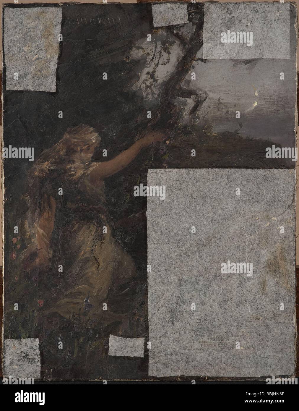 MP 1795 ; Ciągliński, Jan (1858-1913) (malarz) ; Studium, rusałka ; 1907 ; olej ; płótno ; 48,7 x 37,8 Banque D'Images MP 1795 ; Ciągliński, Jan (1858-1913) (malarz) ; Studium, rusałka ; 1907 ; olej ; płótno ; 48,7 x 37,8 Banque D'Images