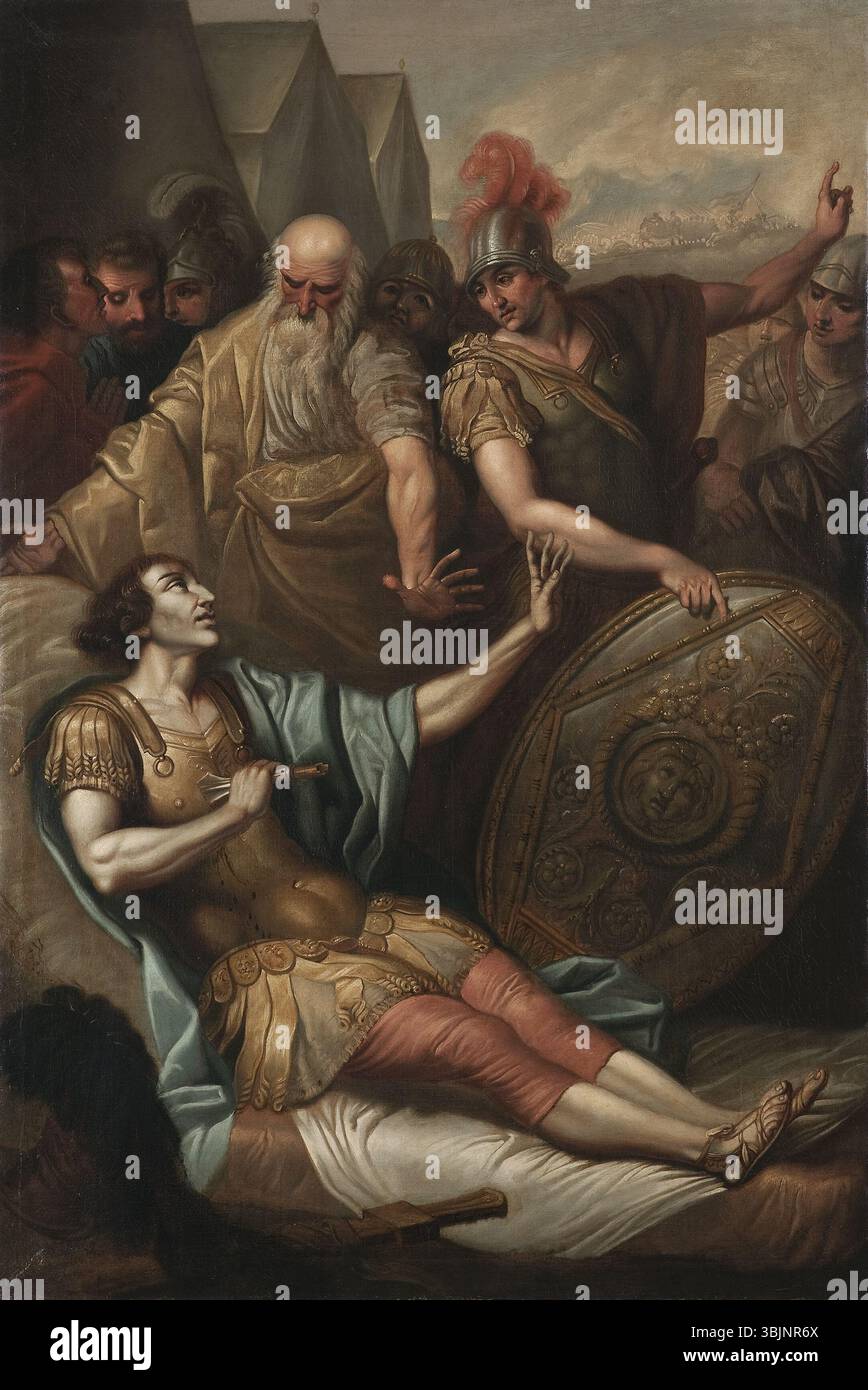 MP 5367 ; Smuglewicz, Franciszek (1745-1807) (Malarz) ; Śmierć Epaminondasa ; 1797 ; olej ; płótno ; 159 x 105,5 Banque D'Images MP 5367 ; Smuglewicz, Franciszek (1745-1807) (Malarz) ; Śmierć Epaminondasa ; 1797 ; olej ; płótno ; 159 x 105,5 Banque D'Images