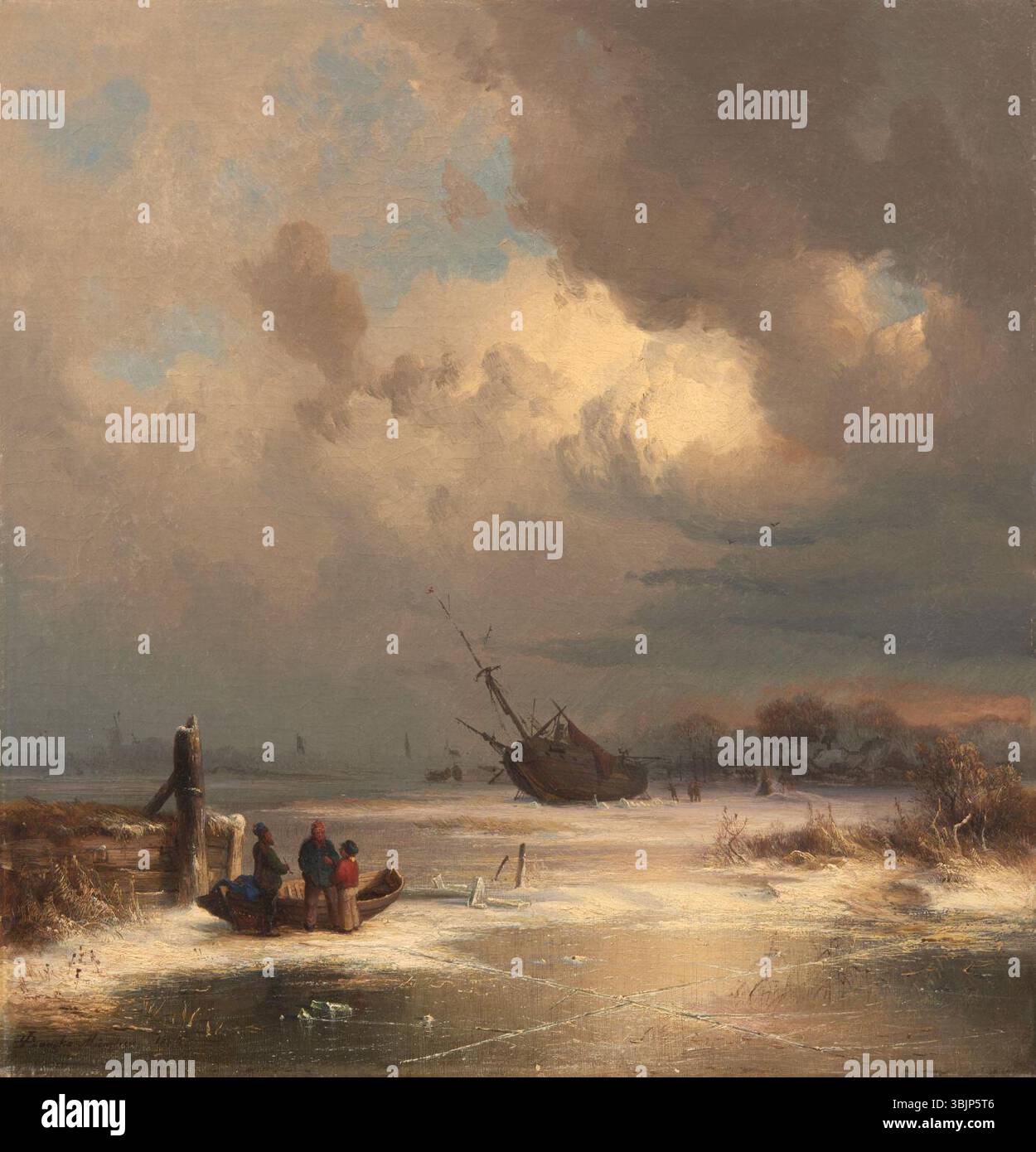 Dietrich Langko - Werft auf dem Eis (1854). Banque D'Images