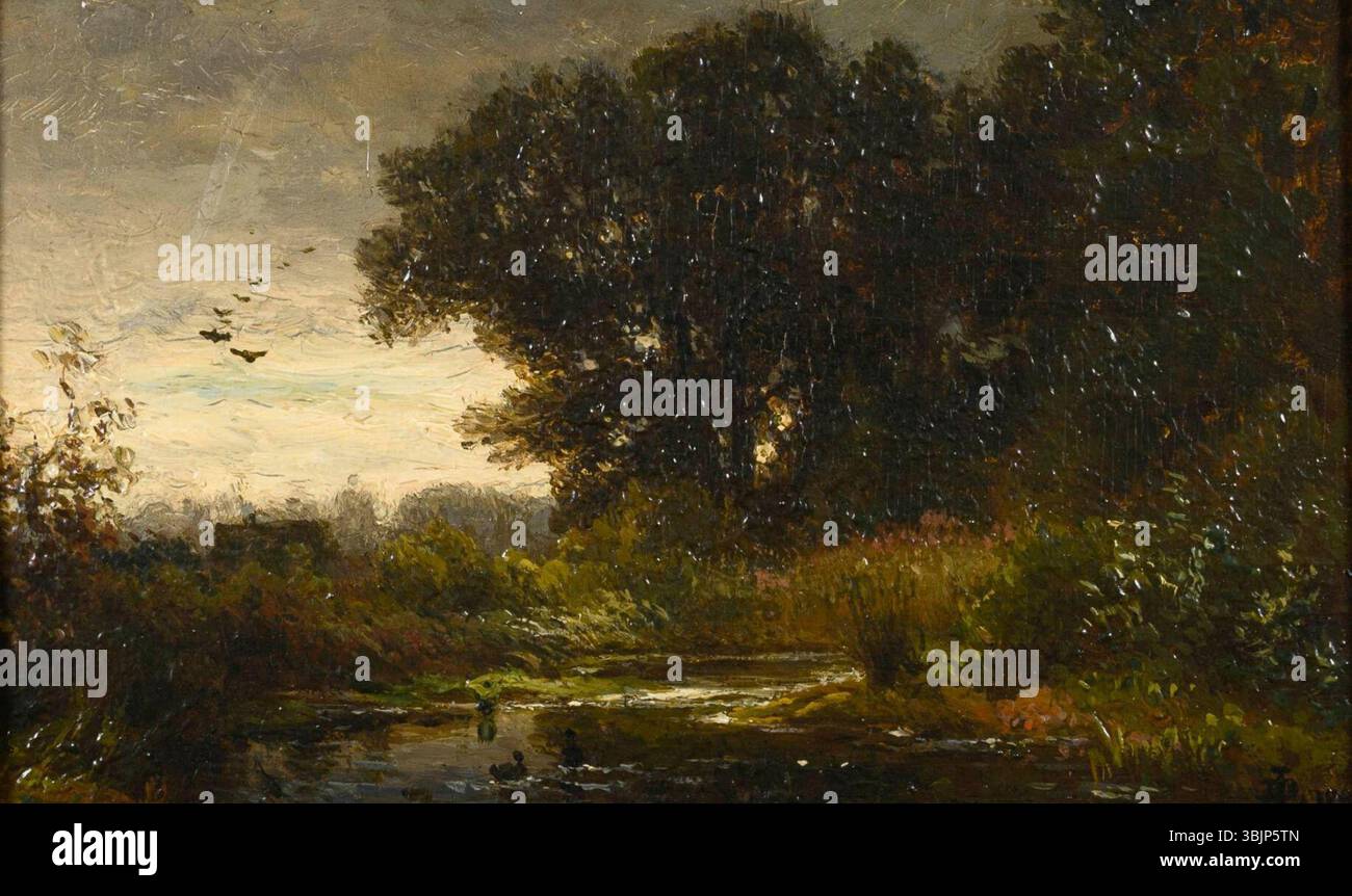 Dietrich Langko - Kleine version Stiller Waldweiher (1882). Banque D'Images