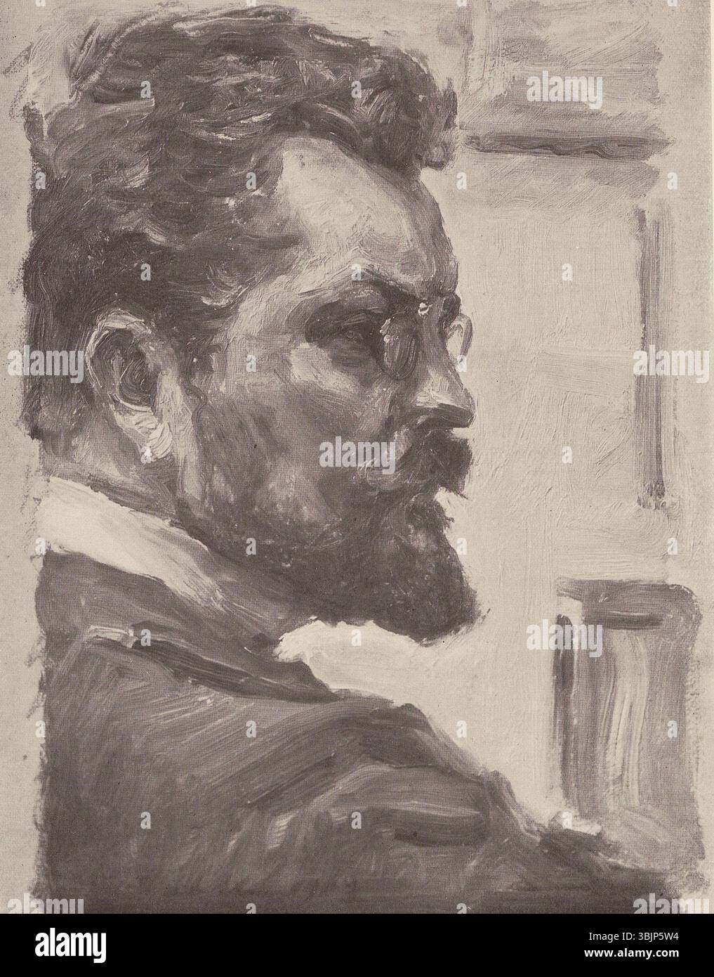 Max Slevogt (1868-1932) peint un autoportrait en 1903. Cette peinture à l'huile capture la ressemblance de l'artiste avec des coups de pinceau expressifs et l'attention aux détails du visage. Banque D'Images