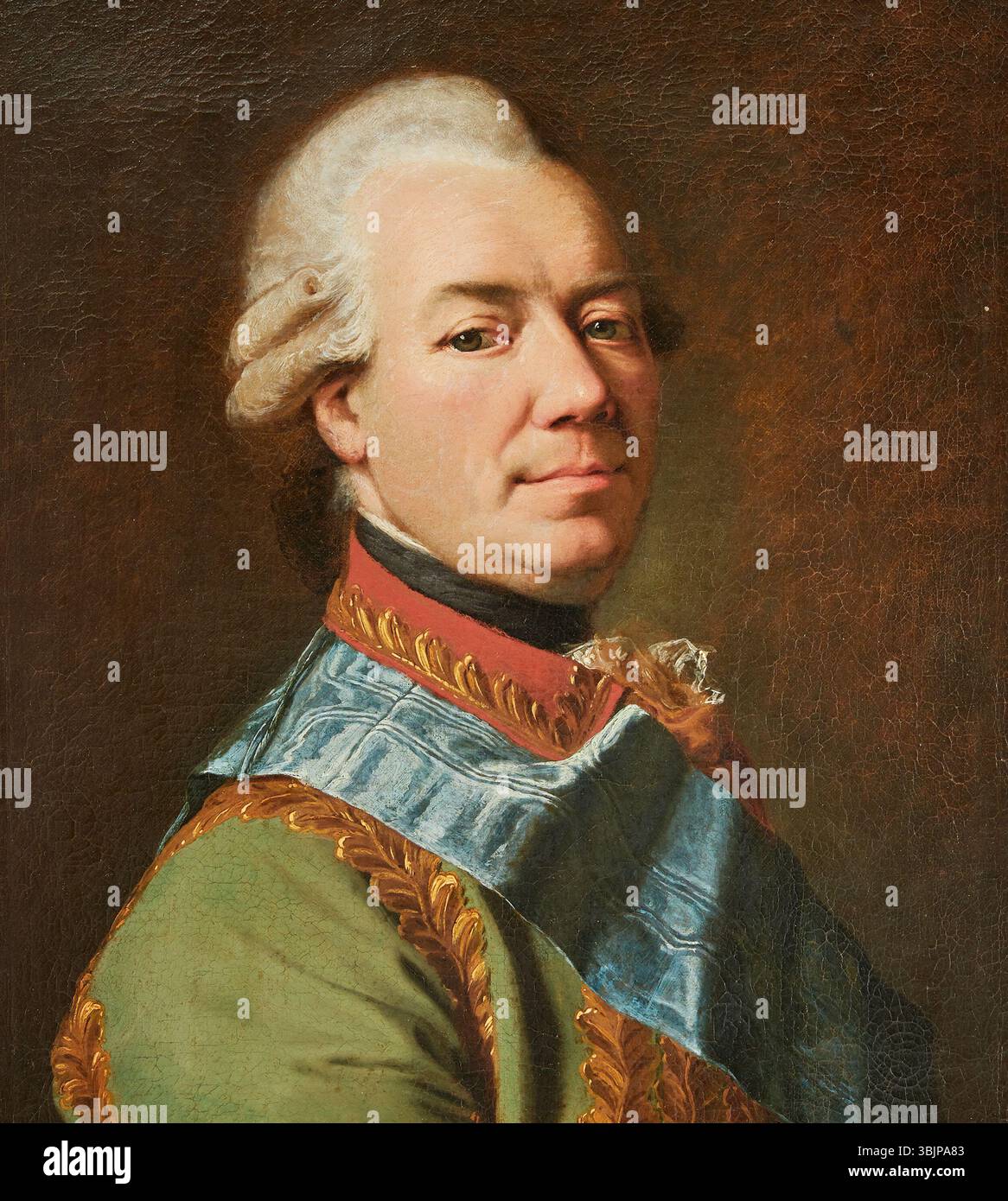 Ce portrait d'Alexandre Roslin, peint dans les années 1770, représente le comte et maréchal Zakhar Grigorievitj Tjernysjev en uniforme, portant l'ordre russe de Saint André. Banque D'Images