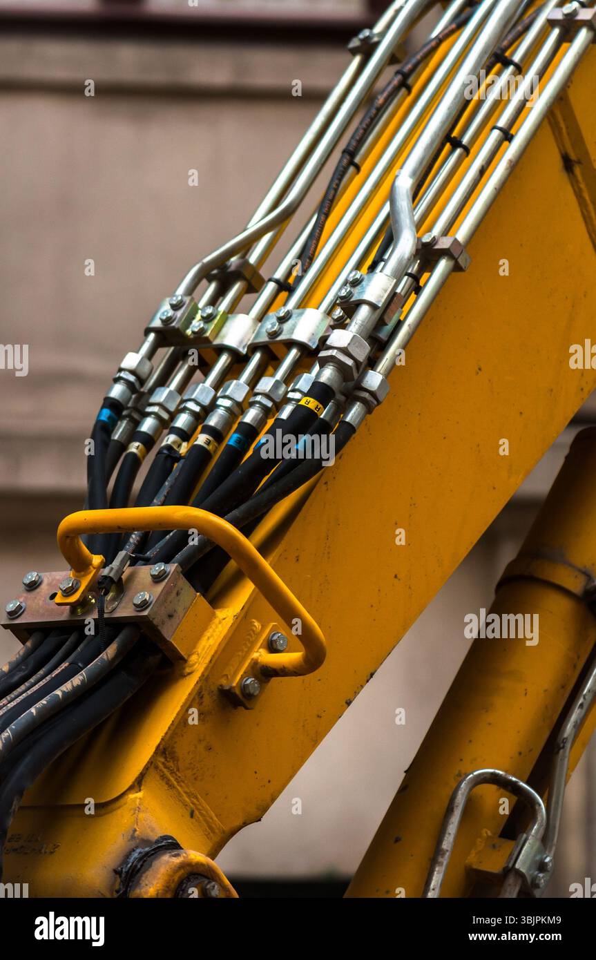 Machine industrielle avec tuyaux pneumatiques Banque D'Images