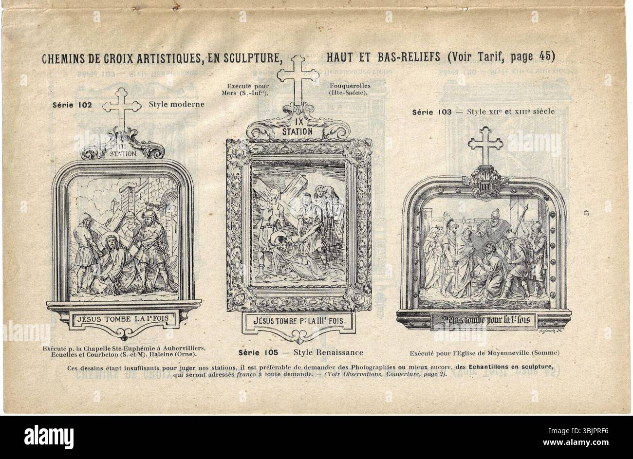 L. Chovet & L. beau - catalogue de la spécialité des chemins de croix, tableaux - statues et ameublement religieux - 14è édition (1914) - page 47. Banque D'Images