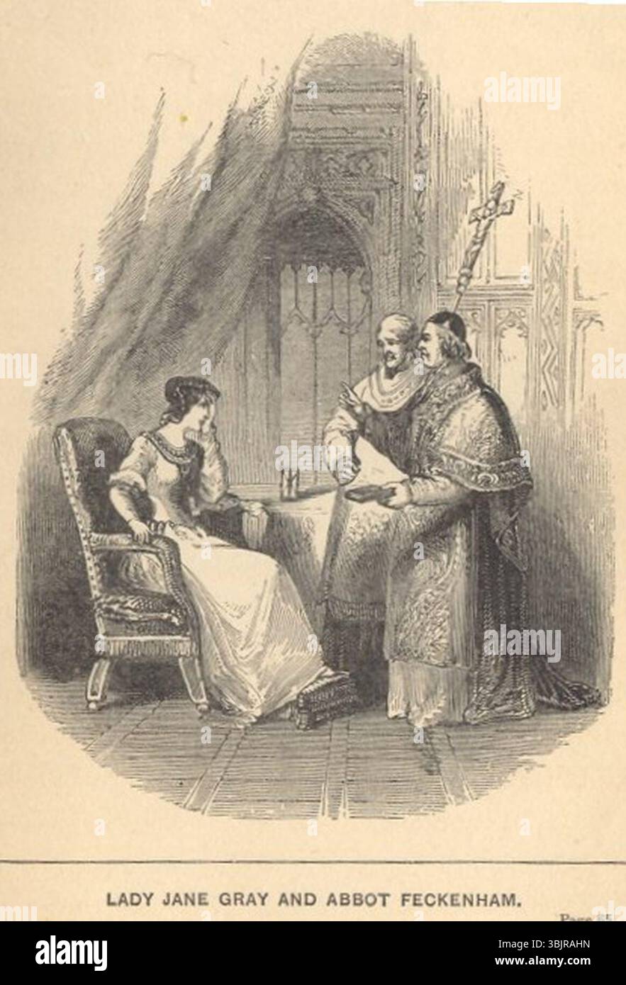 Lady Jane Gray et Abbé Feckenham. Banque D'Images