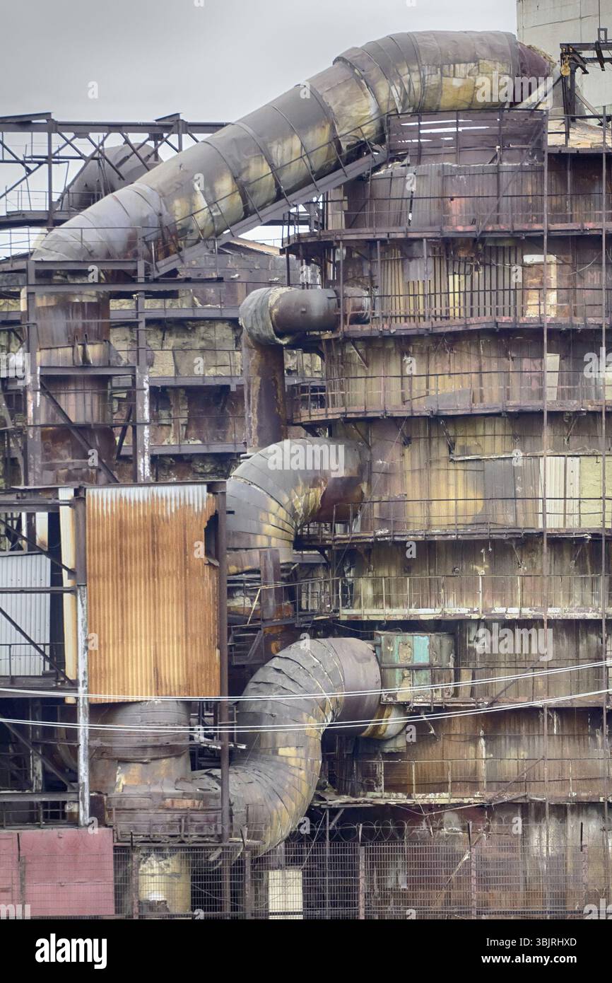 Rust Belt. L'industrie lourde dans la région de crise économique. L'usine métallurgique abandonnés Banque D'Images