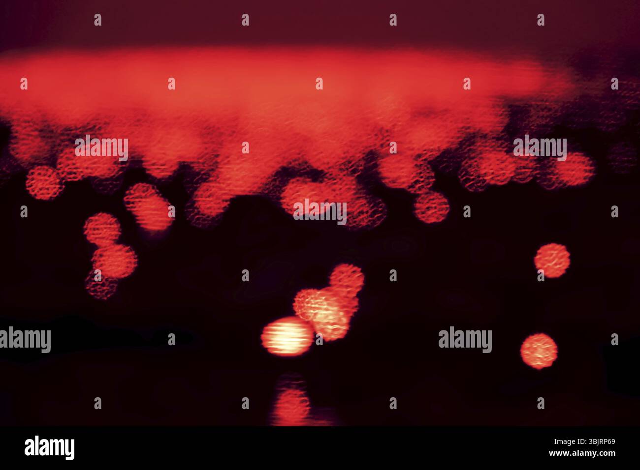 Galres, comme les points forts sur l'eau, autour des étincelles festives.Style art infrarouge Banque D'Images