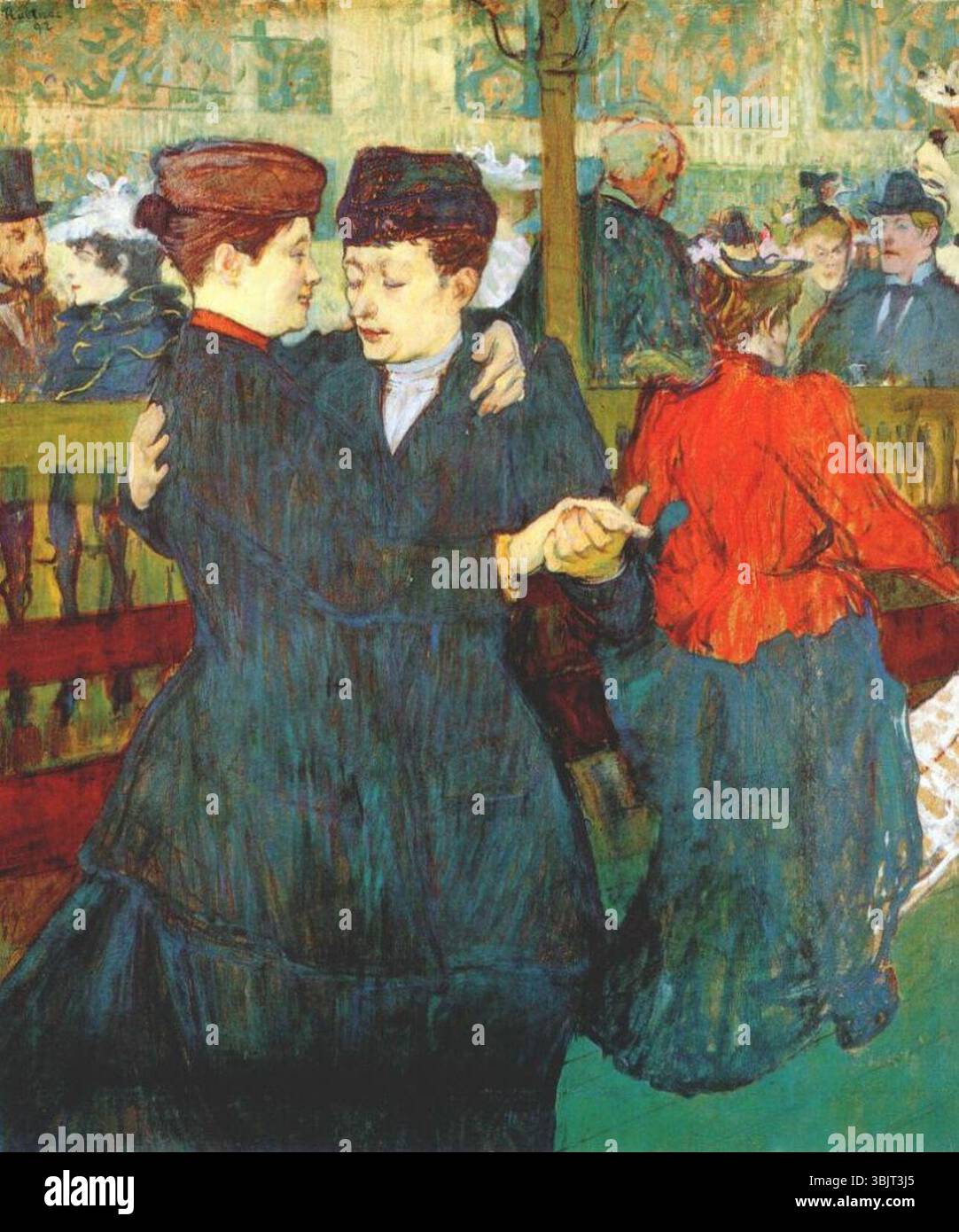 Lautrec au moulin rouge deux femmes en valant 1892. Banque D'Images