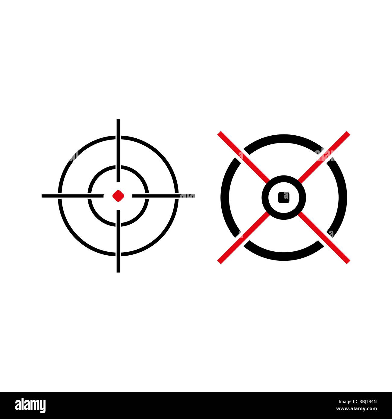 Icône cible. Symbole de la croix de visée. Repère de précision vectoriel. Forme de cercle vert. Illustration de Vecteur