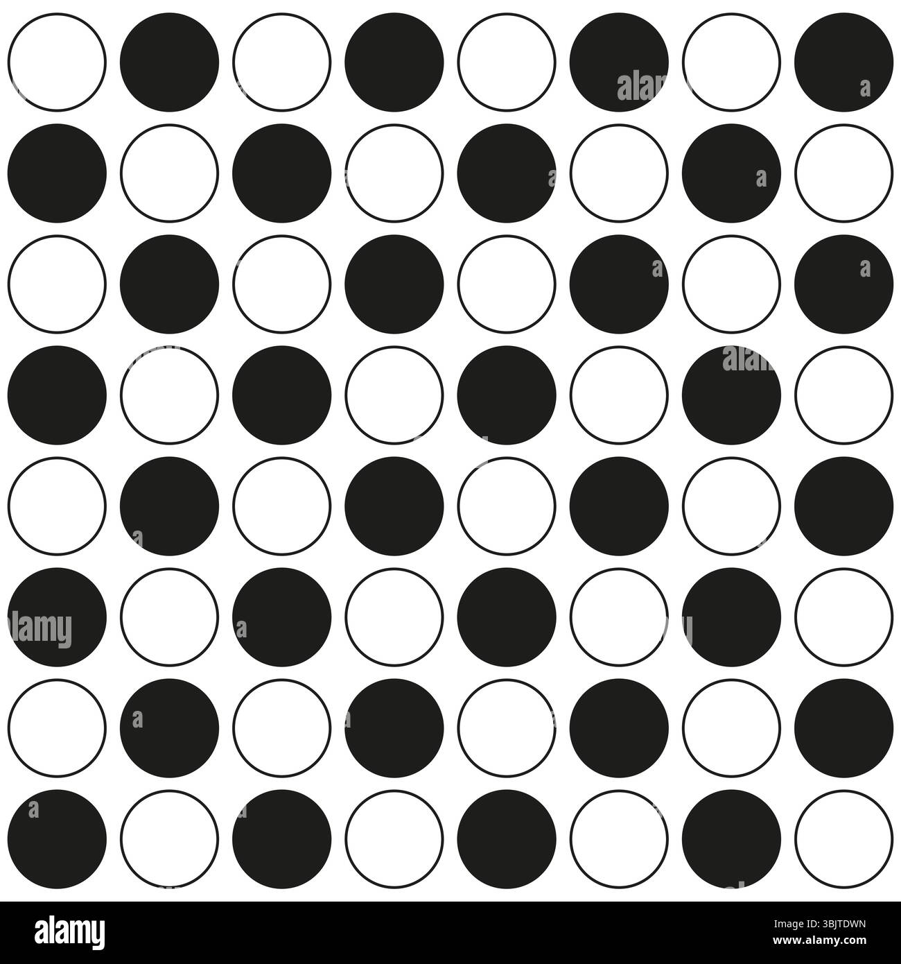 Motif à pois. Disposition circulaire de points. Texture géométrique vectorielle. Design noir et blanc. Illustration de Vecteur