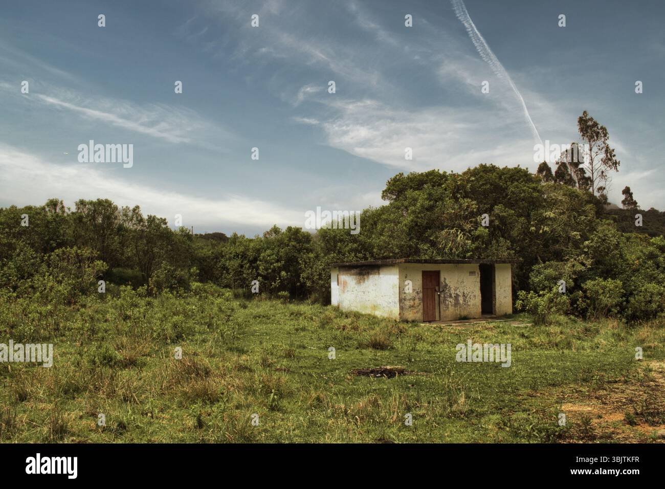 Mine abandonnée à la Calera près de Bogotá, en Colombie, un site de ruines industrielles et d'histoire oubliée dans les montagnes andines. Banque D'Images