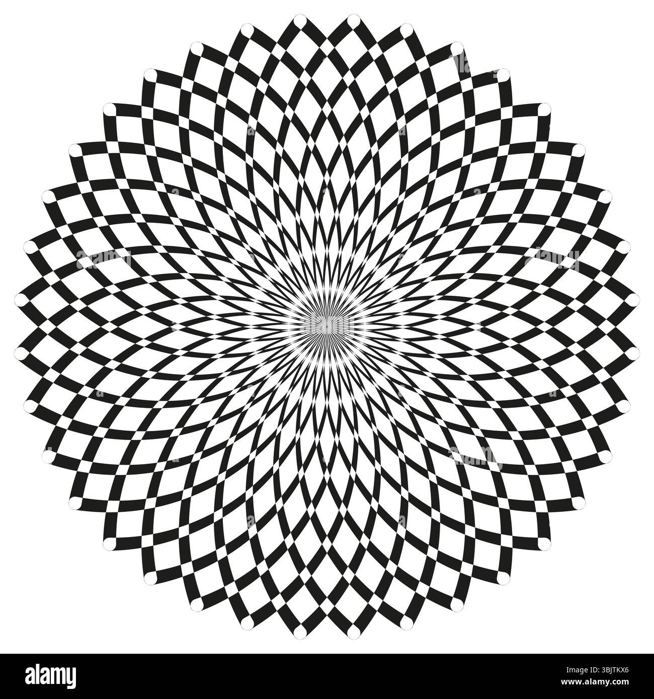 Motif mandala noir. Conception symétrique complexe. Lignes concentriques hypnotiques. Illustration spirituelle vectorielle. Illustration de Vecteur
