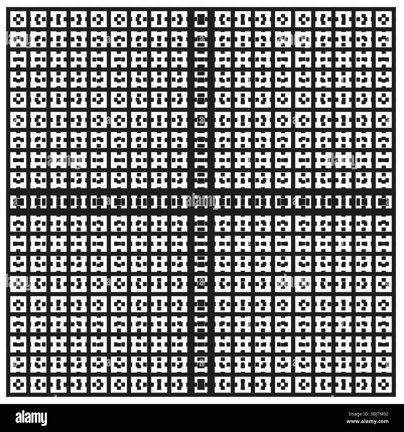 Composition en pixels carrés. Symbole de motif numérique. Disposition répétée des numéros. Grille numérique vectorielle. Illustration de Vecteur