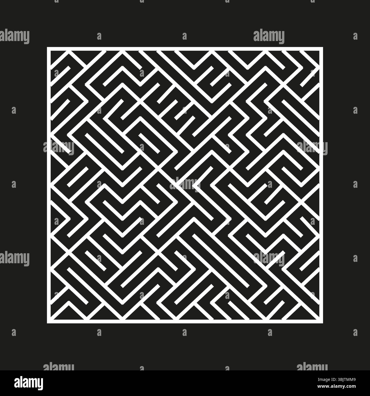 Elément vectoriel labyrinthe. Motif carré en labyrinthe. Design noir géométrique. Icône d'arrière-plan du puzzle. Illustration de Vecteur