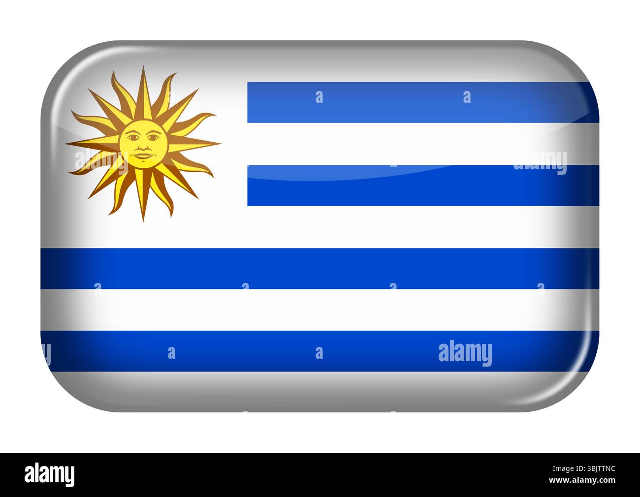 Bouton rectangle d'icône Web Uruguay Banque D'Images