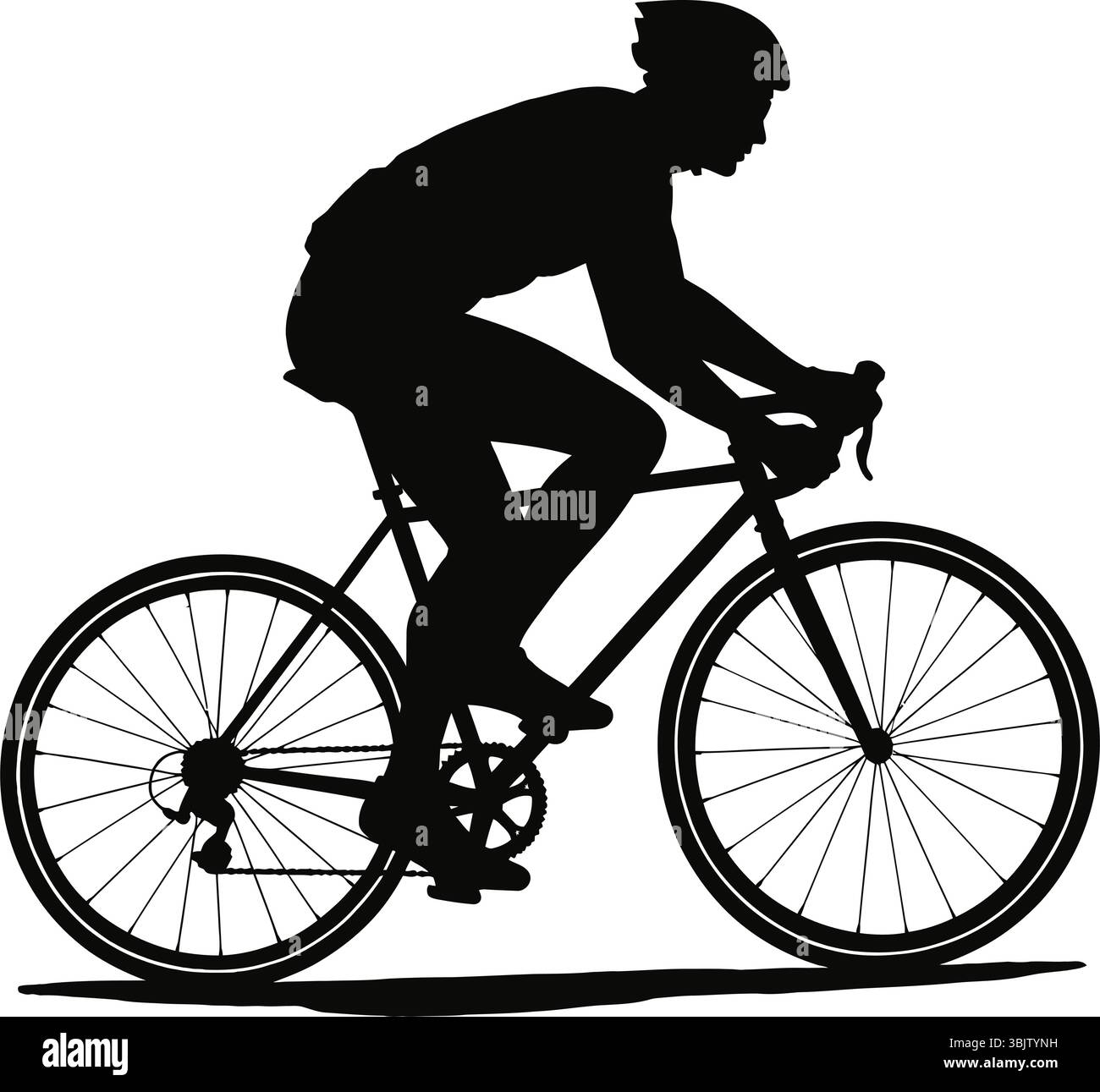 La silhouette cycliste roule à vélo sur fond blanc favorisant la vitesse des loisirs de fitness Illustration de Vecteur