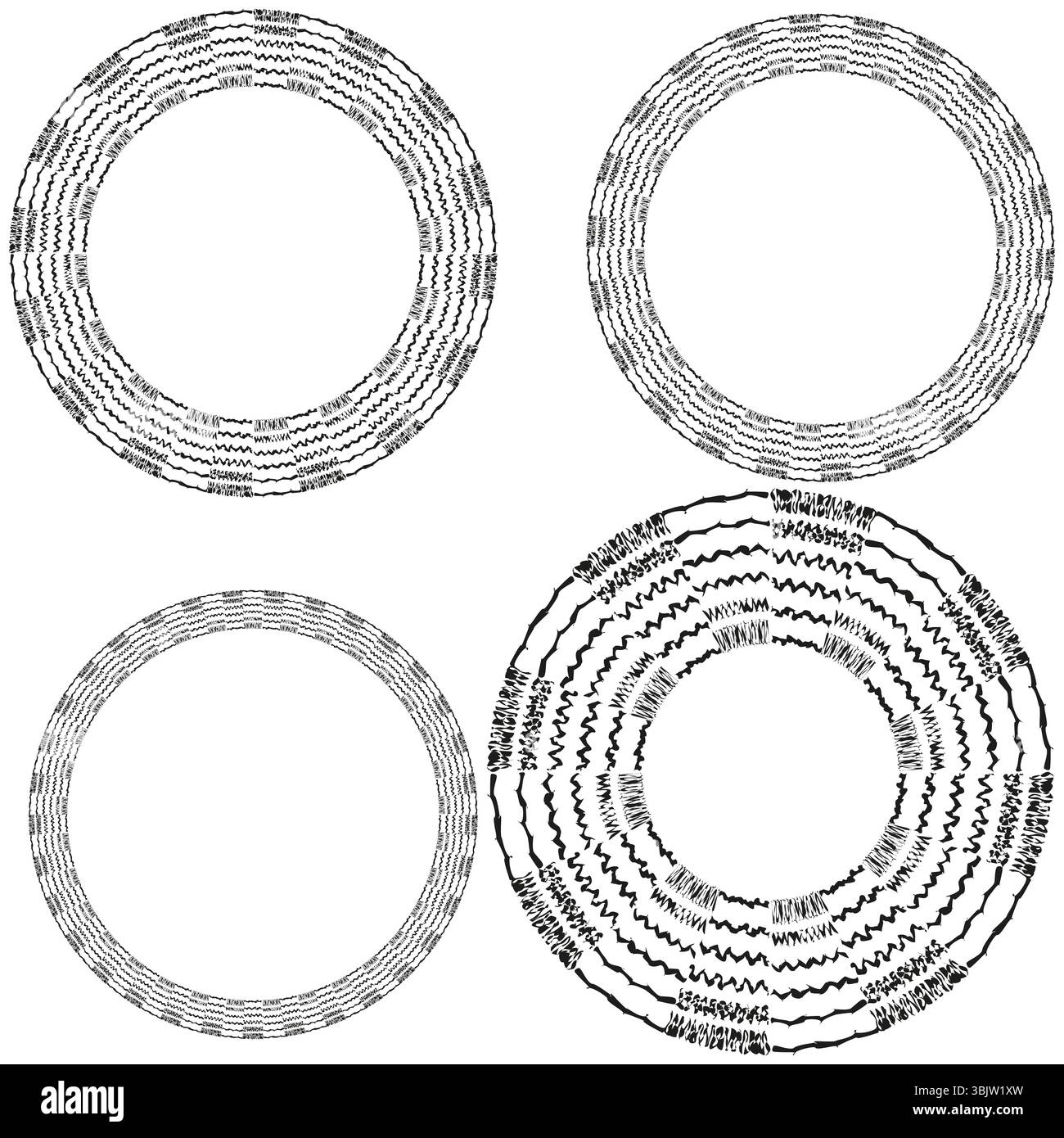 Icône d'anneau géométrique. Lignes de boucle circulaires. Forme ronde vectorielle. Symbole de cadre abstrait. Illustration de Vecteur
