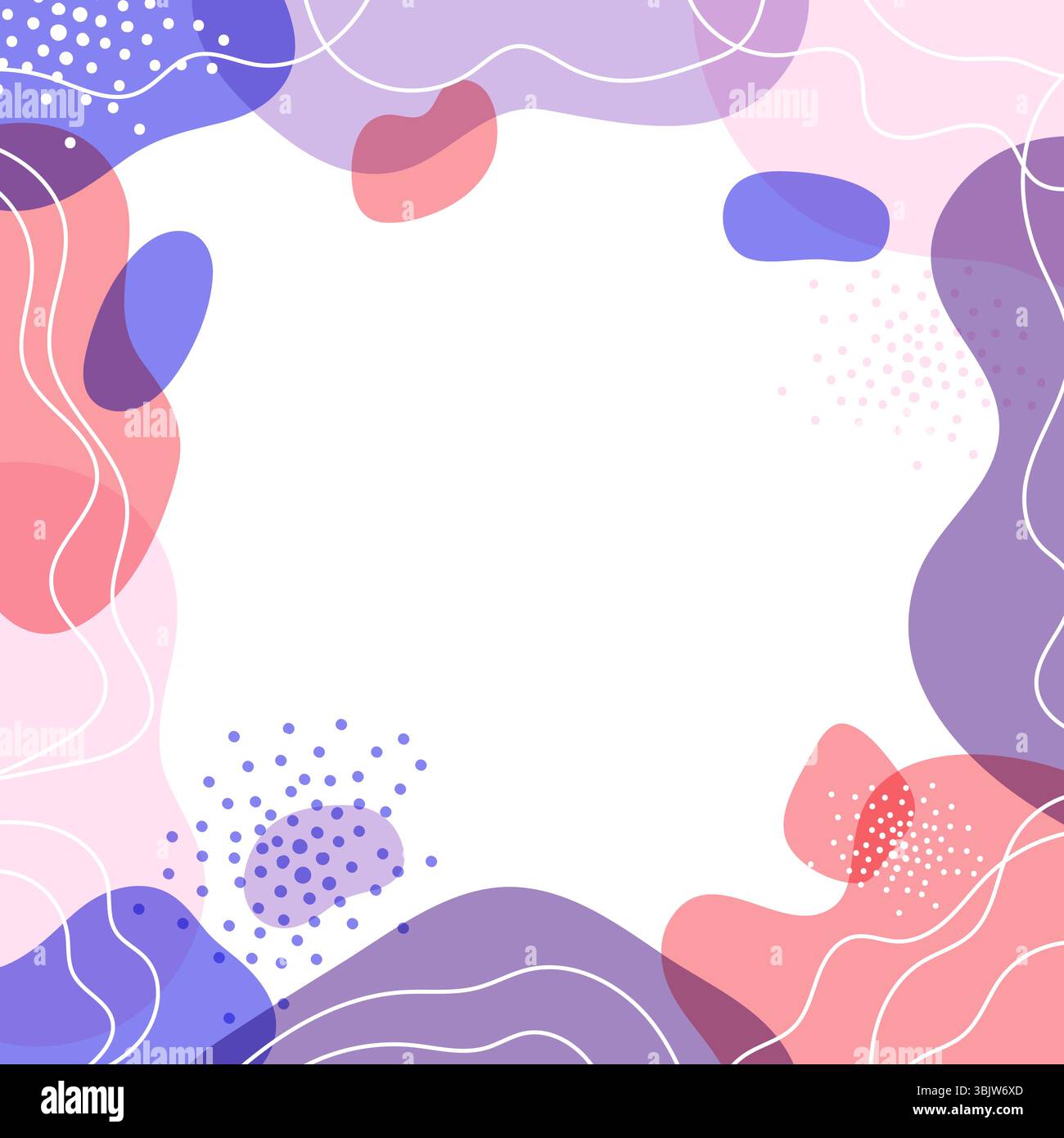 Fond tendance avec cadre abstrait coloré de formes doodle. Illustration de Vecteur