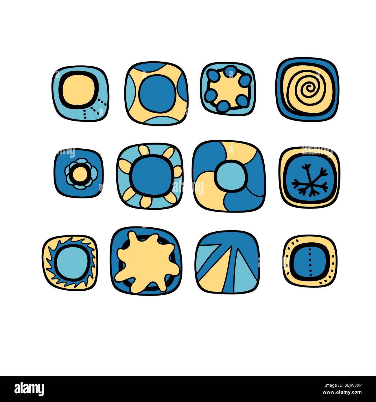 Icône de l'art aborigène géométrique. Décoration ethnique tribale arrondie. Afican, motiph. australien. Peinture de points. Illustration vectorielle, modèle pour Illustration de Vecteur