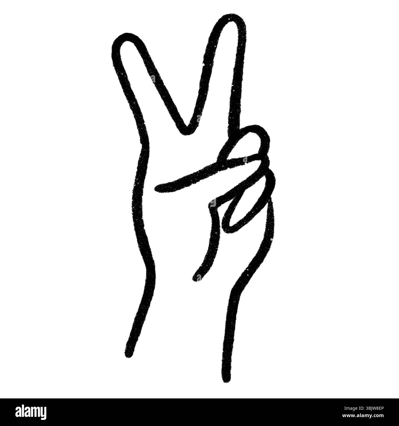 Ensemble de gestes réalistes, formes de main. Laçage noir logo graphique design d'art isolé sur blanc le concept d'exprimer l'amour, rock, signe V, amour. Banque D'Images