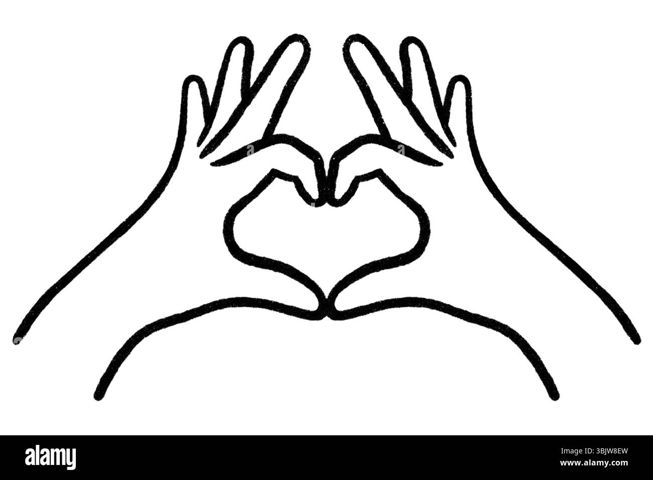 Ensemble de gestes réalistes, formes de main. Laçage noir logo graphique design d'art isolé sur blanc le concept d'exprimer l'amour, rock, signe V, amour. Banque D'Images