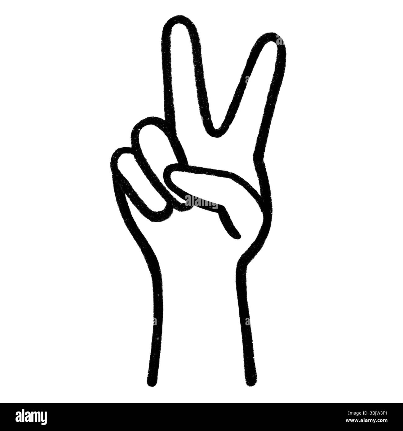 Ensemble de gestes réalistes, formes de main. Laçage noir logo graphique design d'art isolé sur blanc le concept d'exprimer l'amour, rock, signe V, amour. Banque D'Images