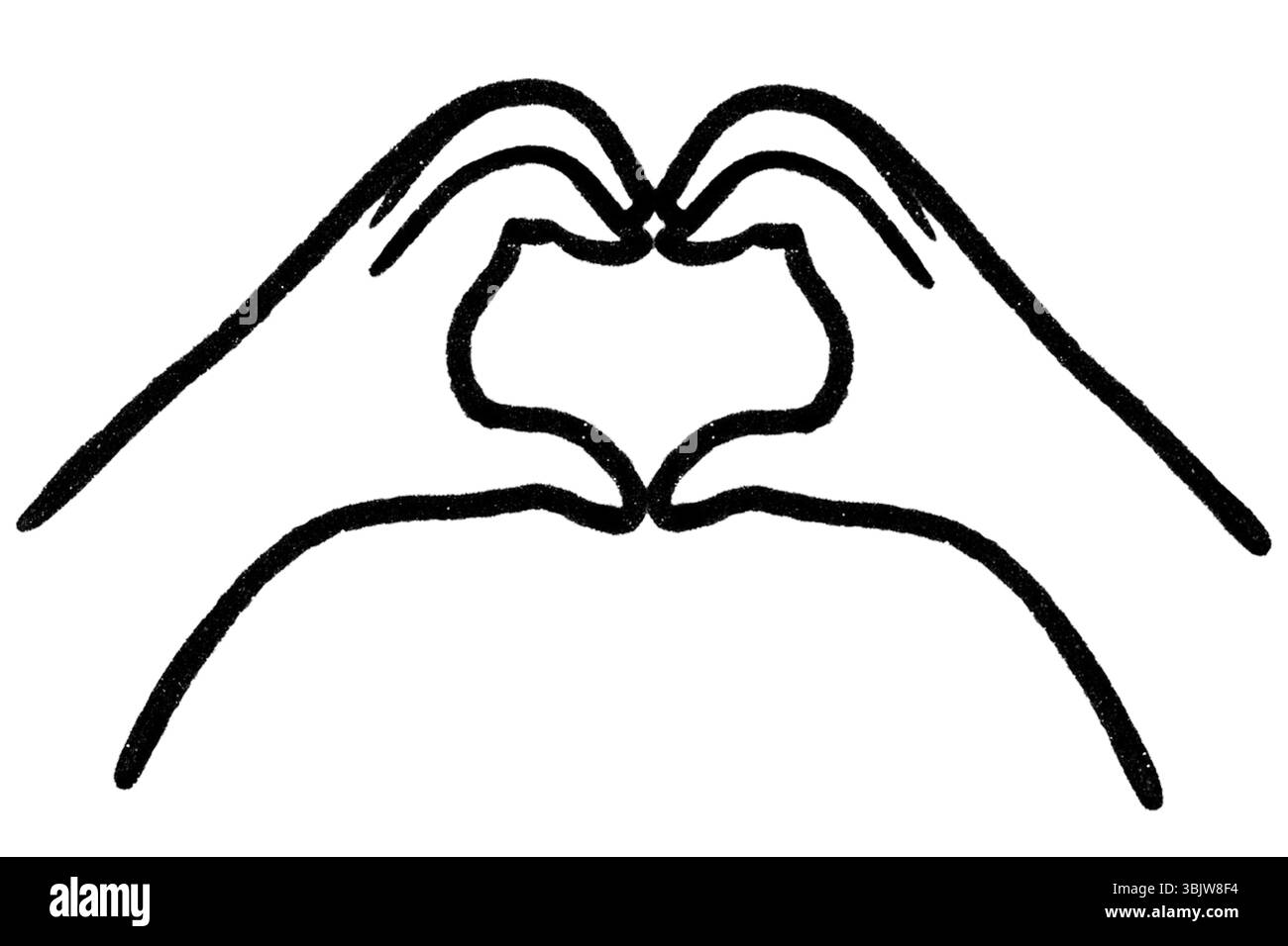 Ensemble de gestes réalistes, formes de main. Laçage noir logo graphique design d'art isolé sur blanc le concept d'exprimer l'amour, rock, signe V, amour. Banque D'Images