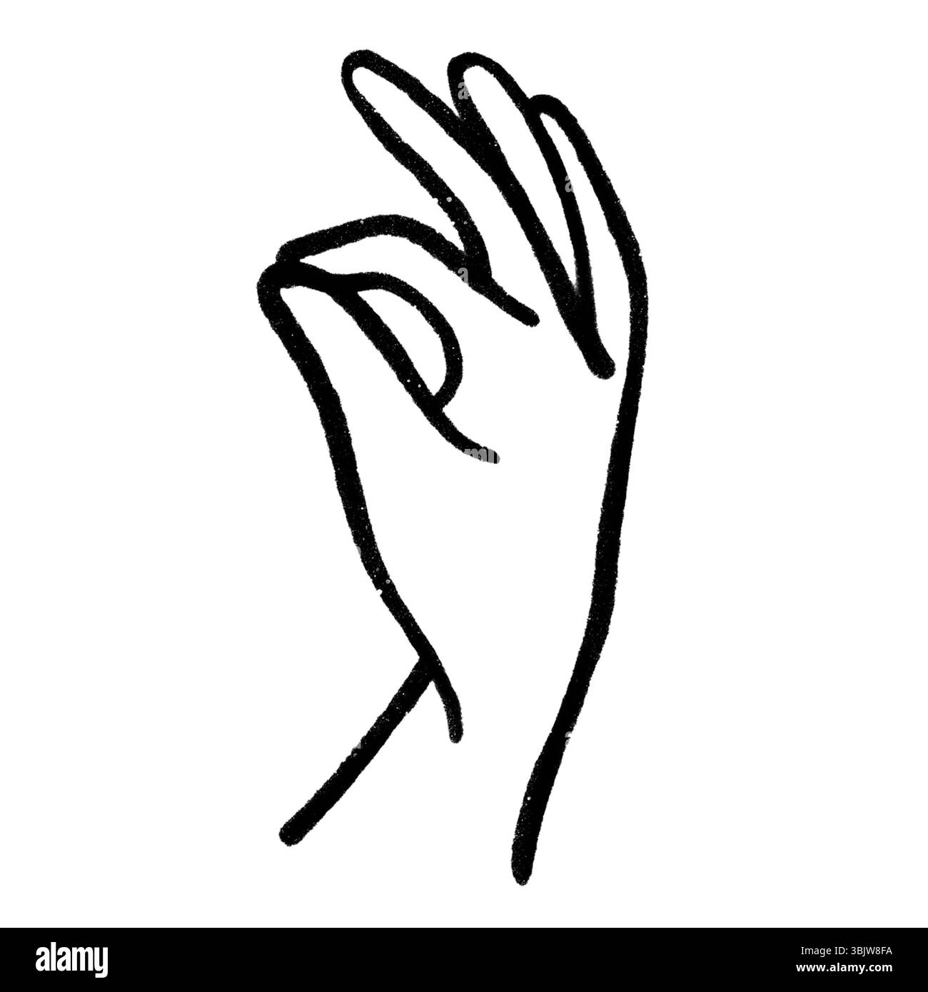 Ensemble de gestes réalistes, formes de main. Laçage noir logo graphique design d'art isolé sur blanc le concept d'exprimer l'amour, rock, signe V, amour. Banque D'Images