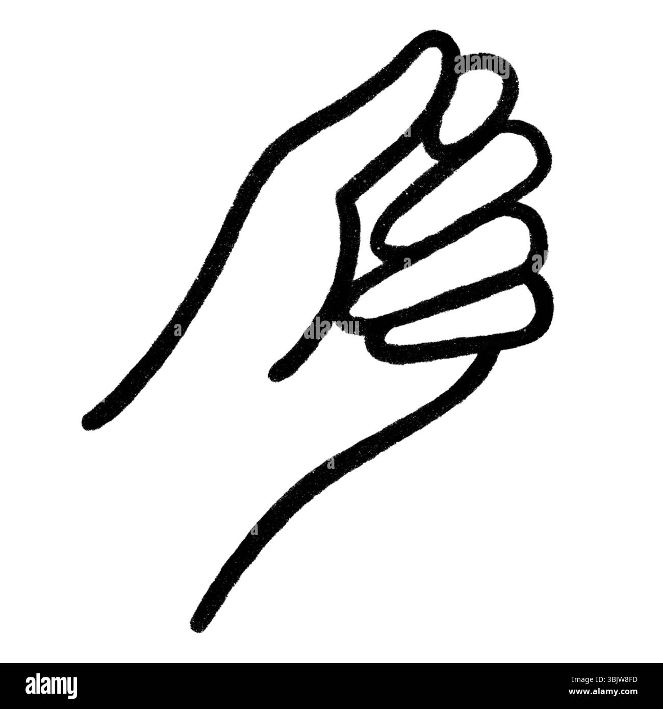 Ensemble de gestes réalistes, formes de main. Laçage noir logo graphique design d'art isolé sur blanc le concept d'exprimer l'amour, rock, signe V, amour. Banque D'Images
