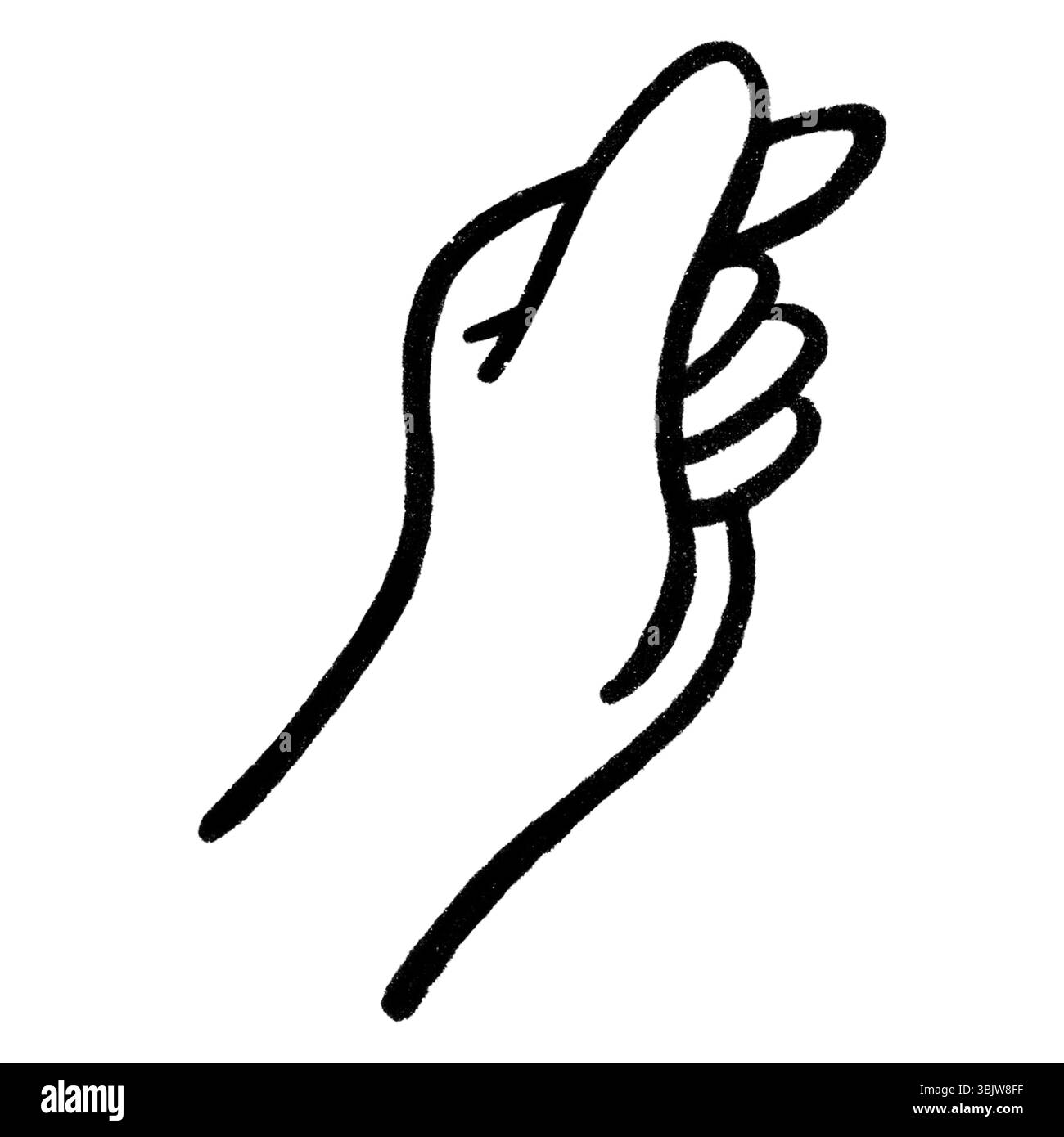 Ensemble de gestes réalistes, formes de main. Laçage noir logo graphique design d'art isolé sur blanc le concept d'exprimer l'amour, rock, signe V, amour. Banque D'Images