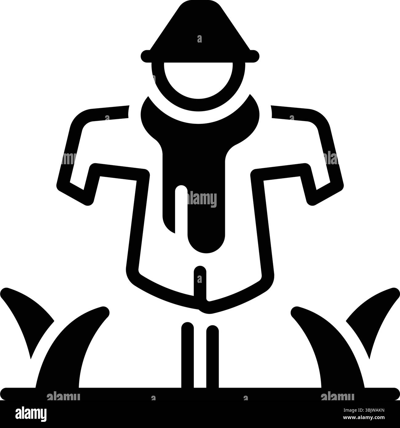 Icône pour épouvantail, effrayeurs d'oiseaux Illustration de Vecteur