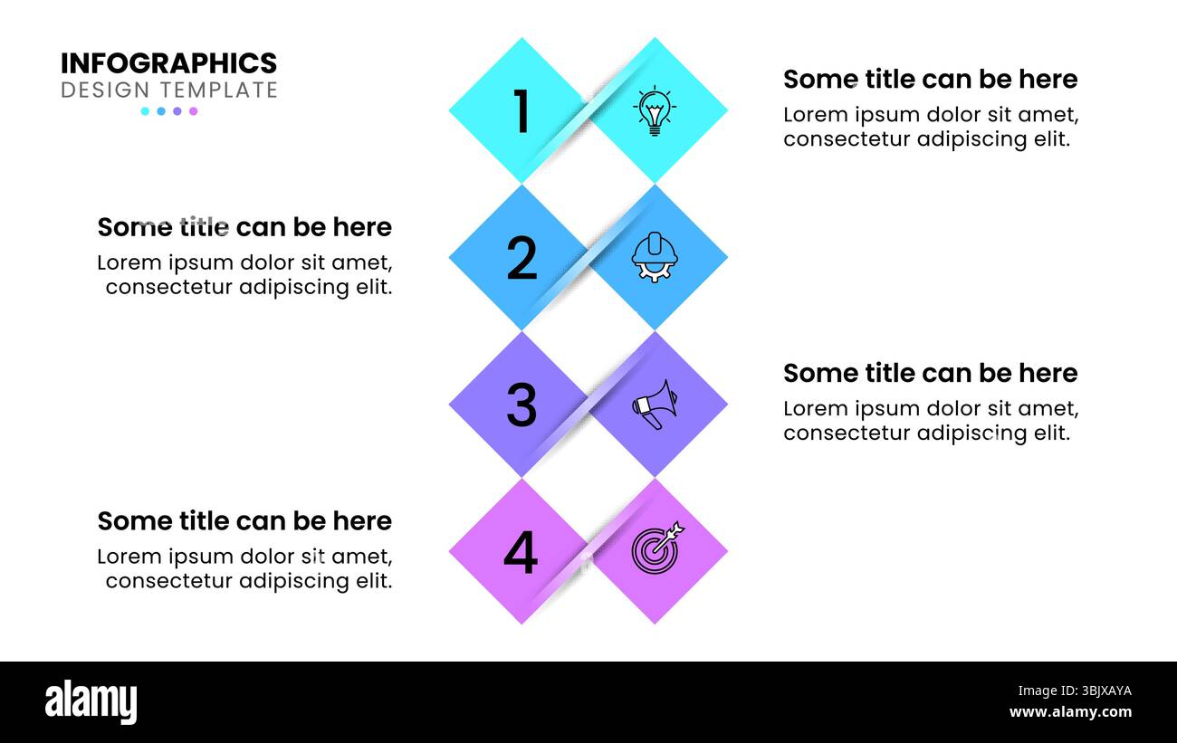 Modèle d'infographie avec icônes et 4 options ou étapes. Carrés. Peut être utilisé pour la mise en page de flux de travail, bannière, diagramme, webdesign. Illustration vectorielle Illustration de Vecteur