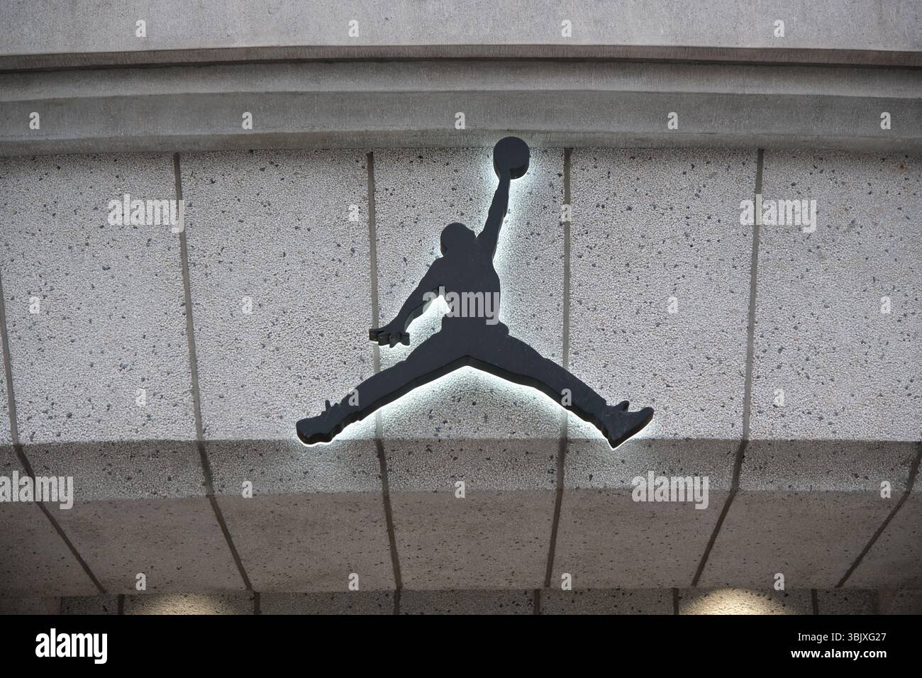 Shanghai, Chine-29 mars 2025 : logo de la marque Jordan Banque D'Images