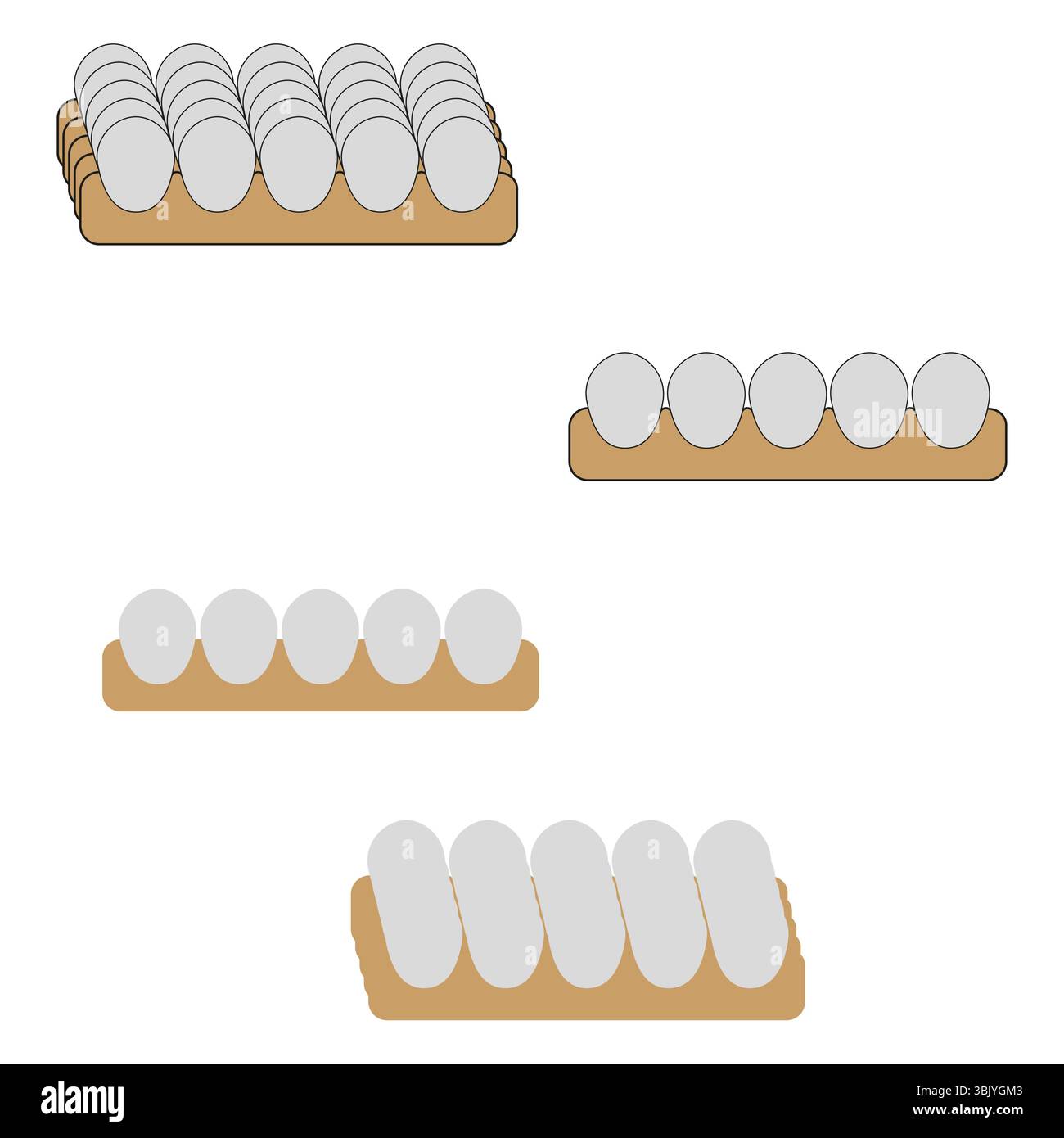 Icône plateau à œufs. Vecteur d'oeuf de poule. Porte-carton marron. Symbole de conservation des aliments. Illustration de Vecteur