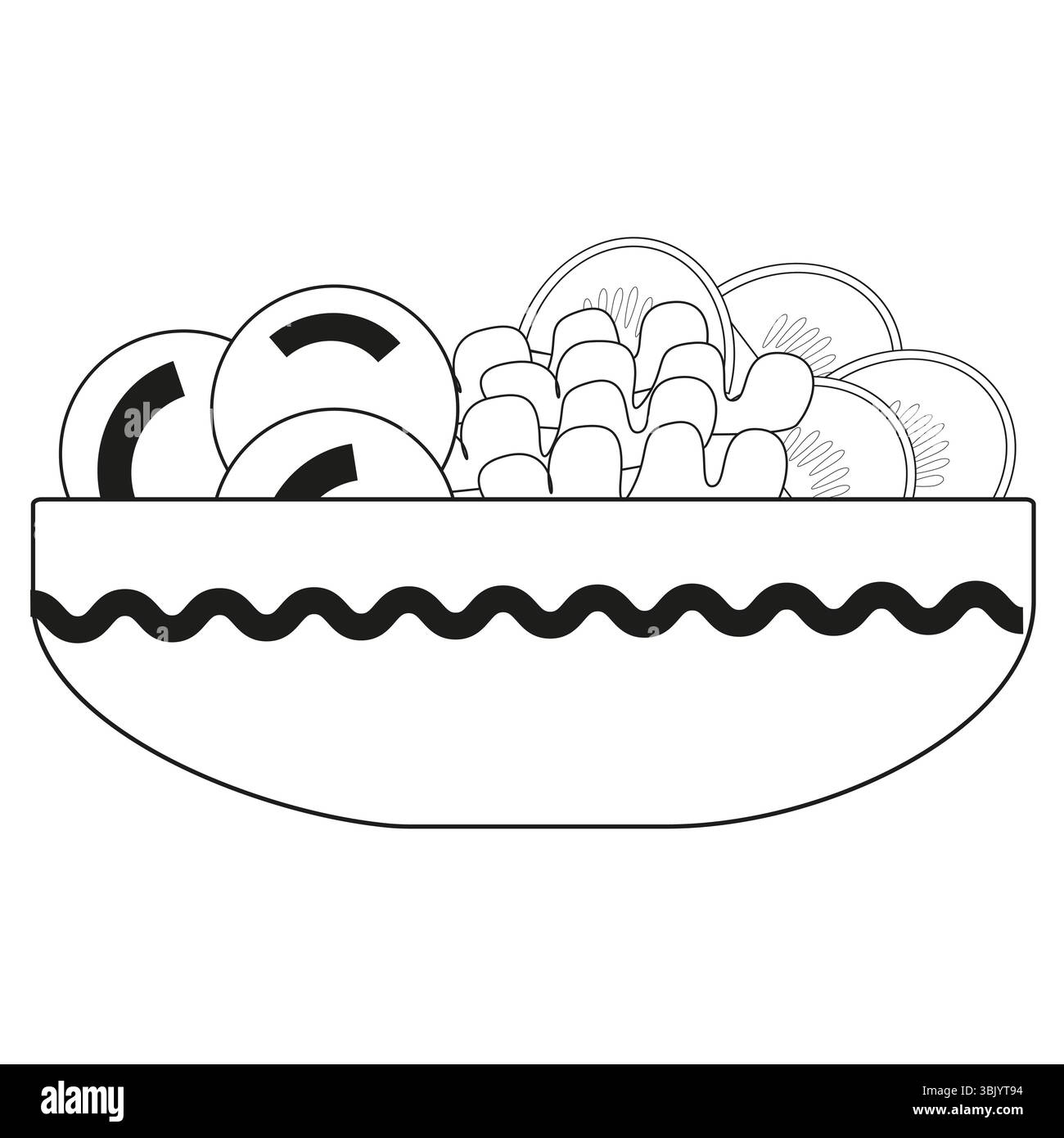 Icône de salade de légumes. Vecteur alimentaire sain. Bol en forme de repas. Légumes frais tranchés. Illustration de Vecteur